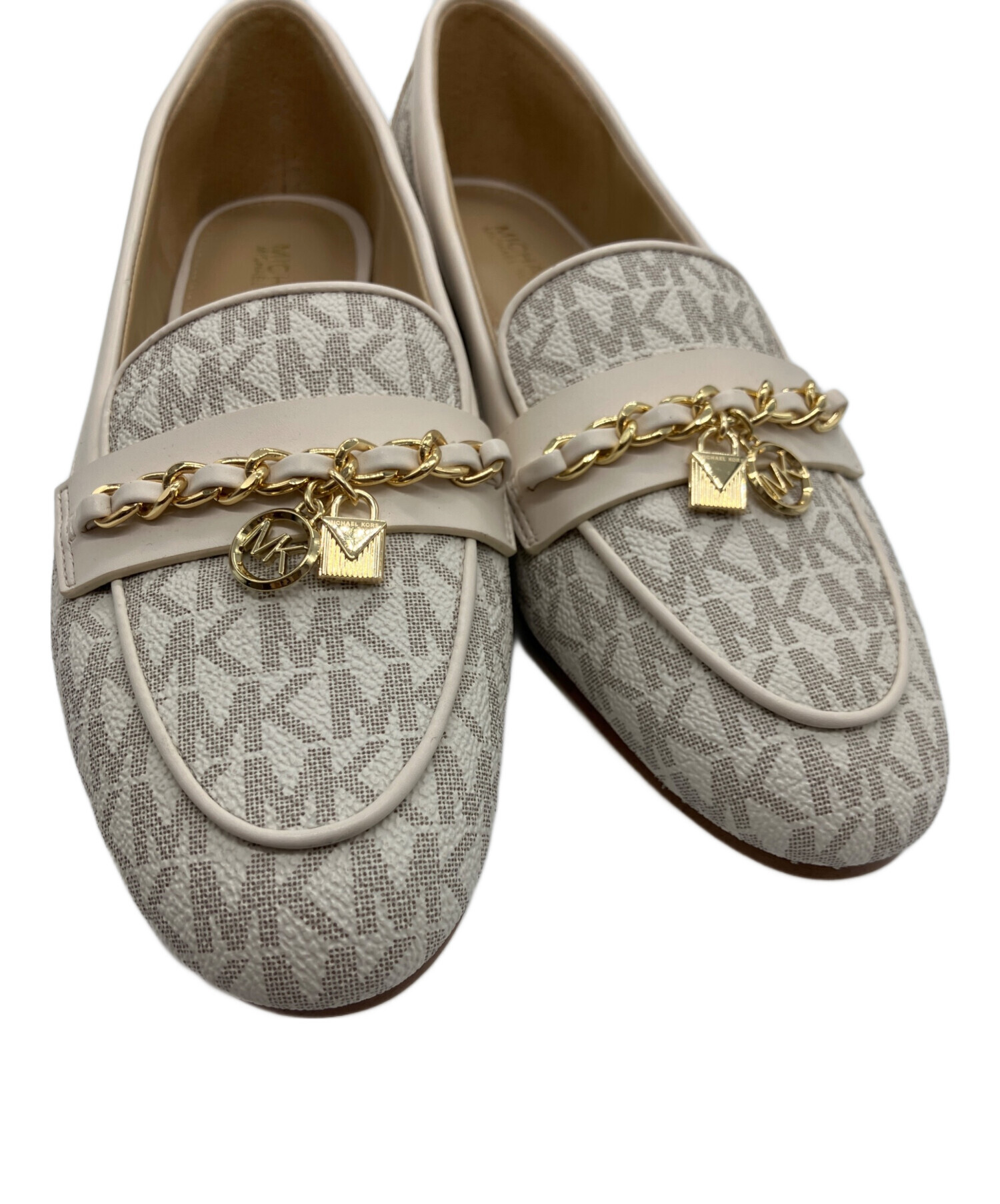 マイケルコース MICHAEL KORS ベージュ スエード 厚底ローファー