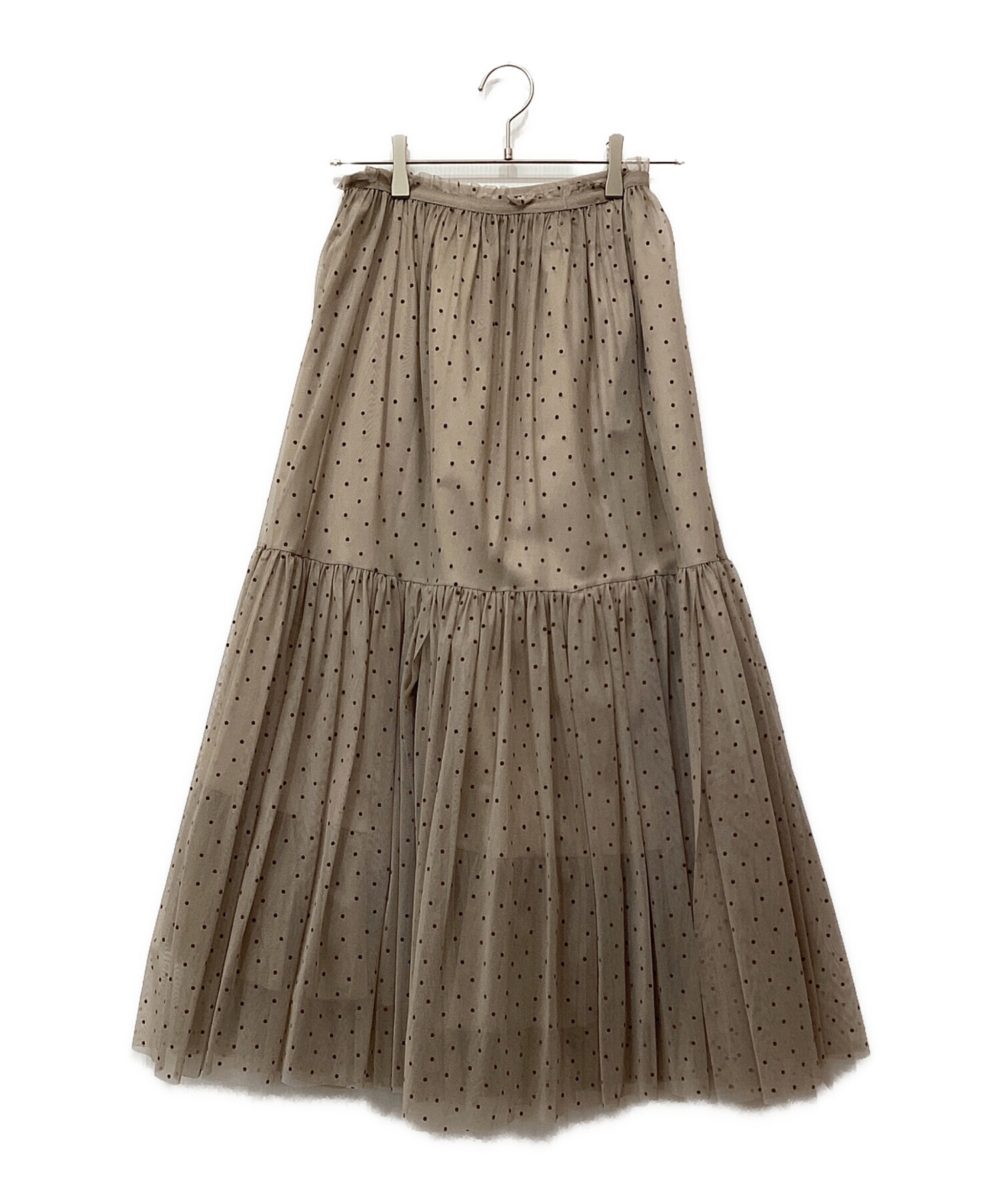 中古・古着通販】Yue (ユエ) チュールスカート ベージュ サイズ:M