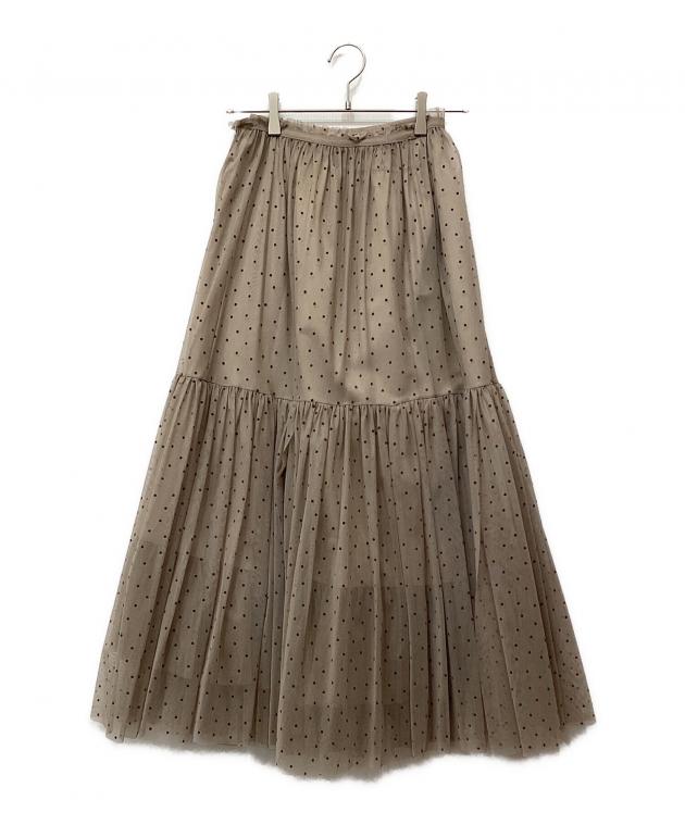 Yue チュールスカート サンドベージュ　 Mサイズ相当 中古・古着通販】Yue (ユエ) チュールスカート ベージュ サイズ:M