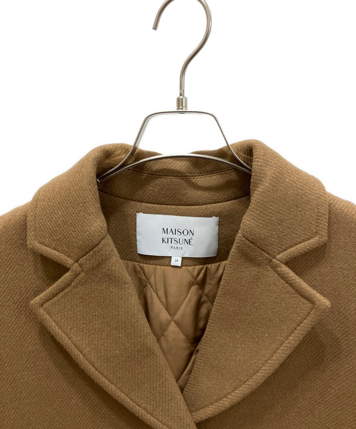 MAISON KITSUNE メゾンキツネ コート（その他） メンズ 【古着】【中古】 中古・古着通販】maison kitsune (メゾンキツネ) WOOL COAT ブラウン