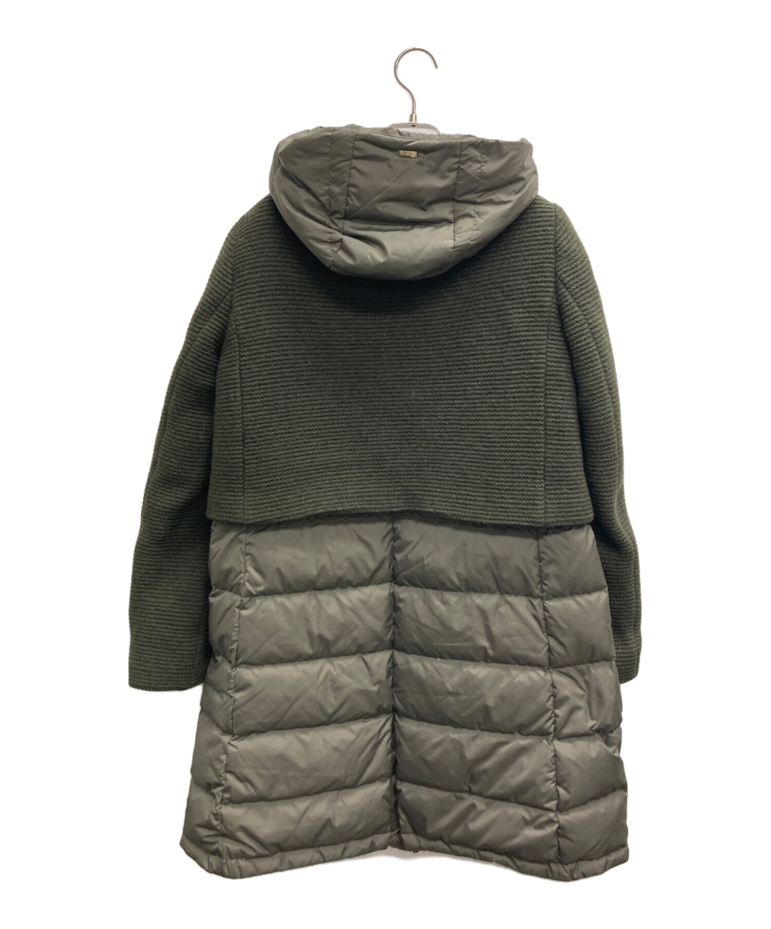 中古・古着通販】HERNO (ヘルノ) ニット切替ダウンコート オリーブ 