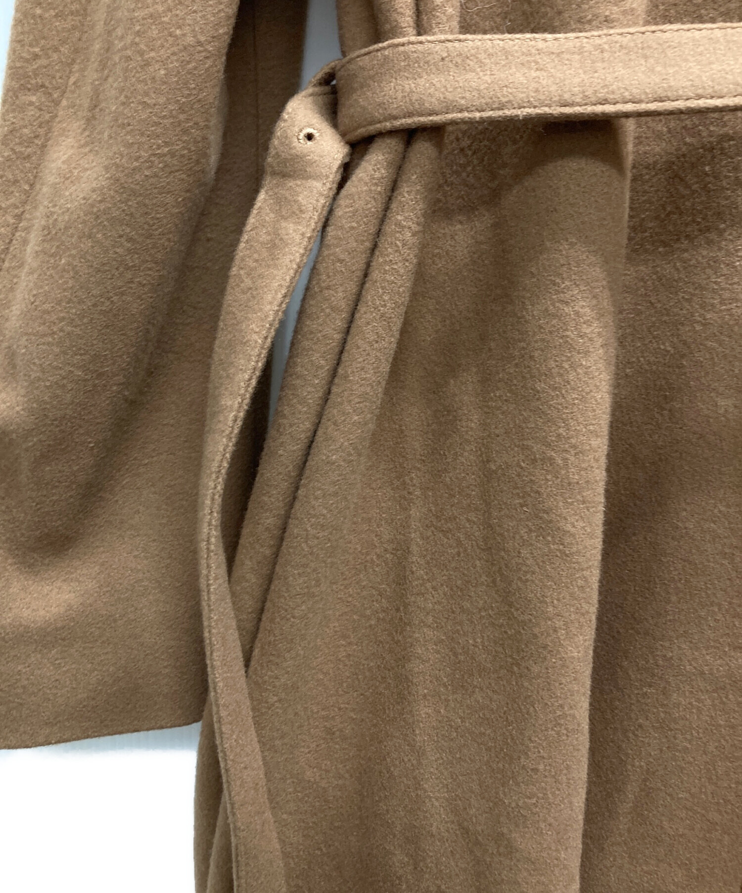 中古・古着通販】AMERI (アメリ) BELT FLARE LONG COAT ブラウン 
