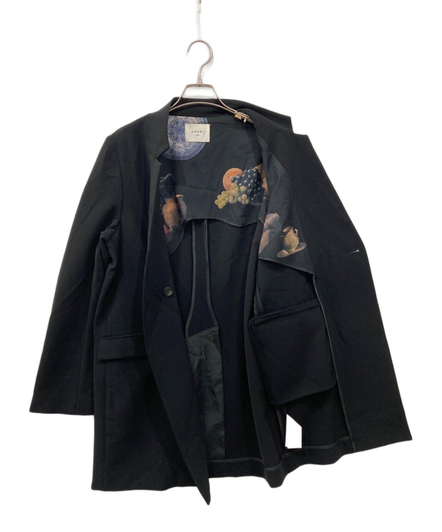 中古・古着通販】AMERI (アメリ) NOTCH PRINT LINING JACKET ブラック