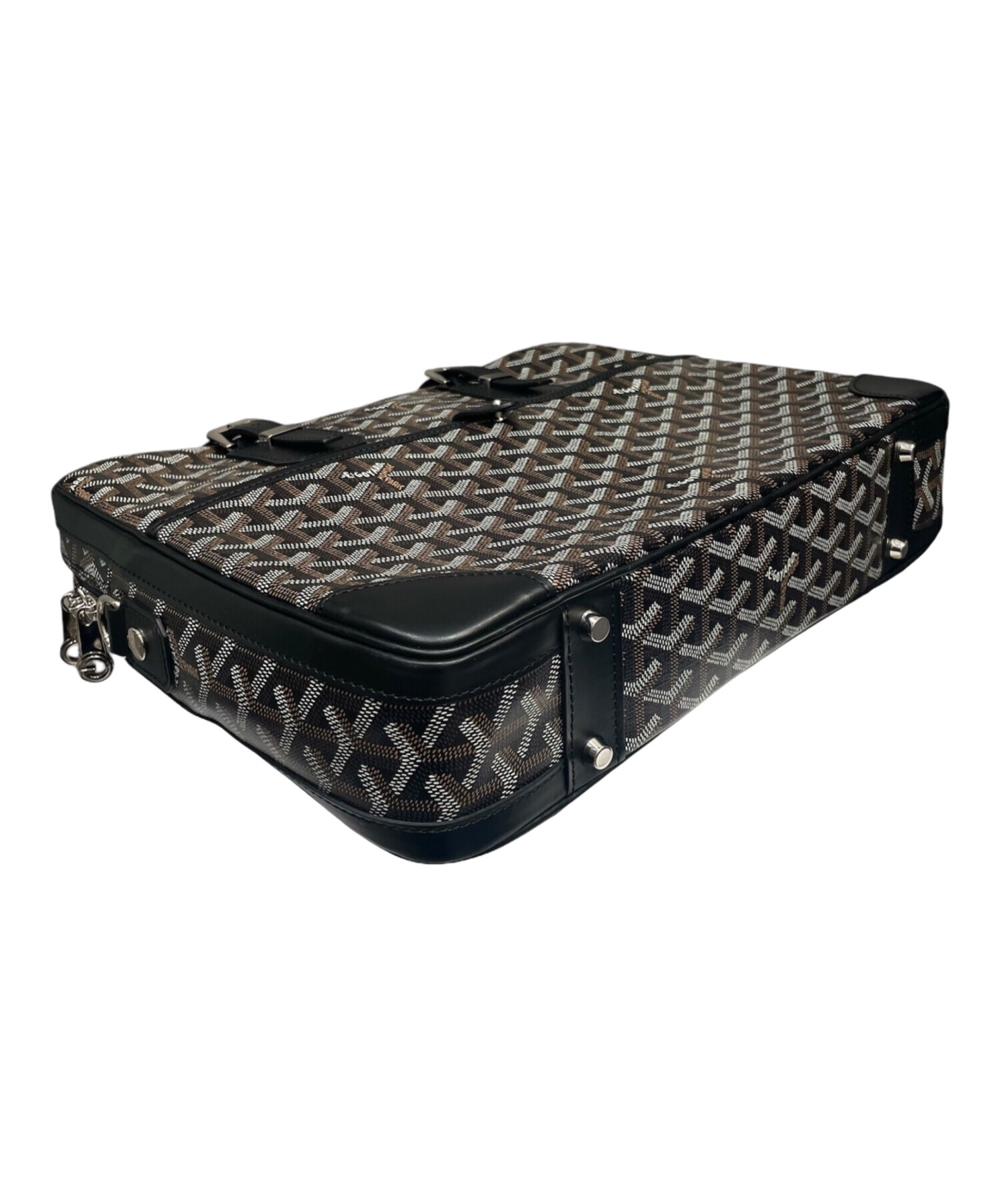 ゴヤール アンバサードMM ブラック 黒 レザー ビジネス バッグ GOYARD