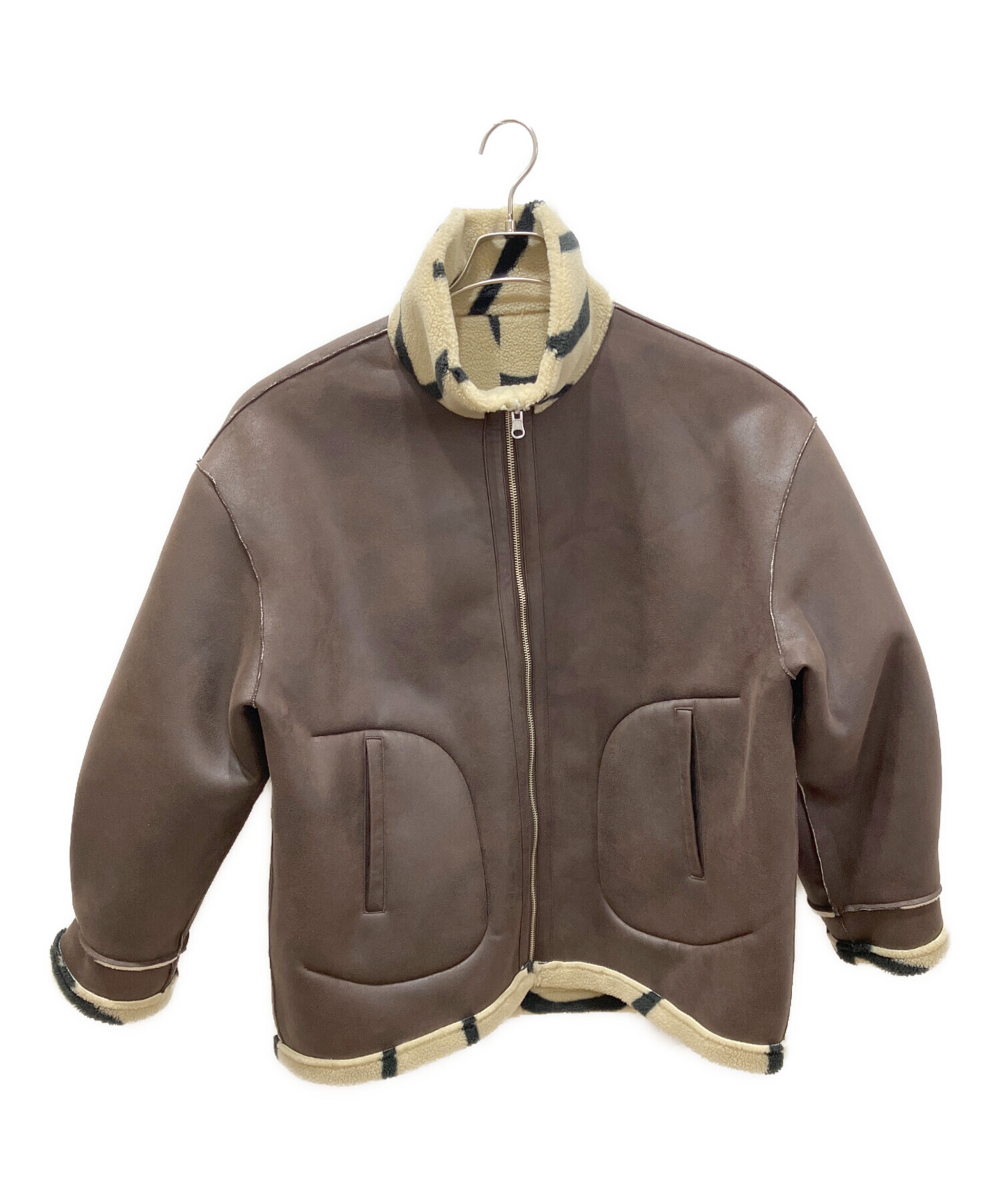 中古・古着通販】Ameri (アメリ) 2WAY REVERSIBLE BOA JACKET ブラウン