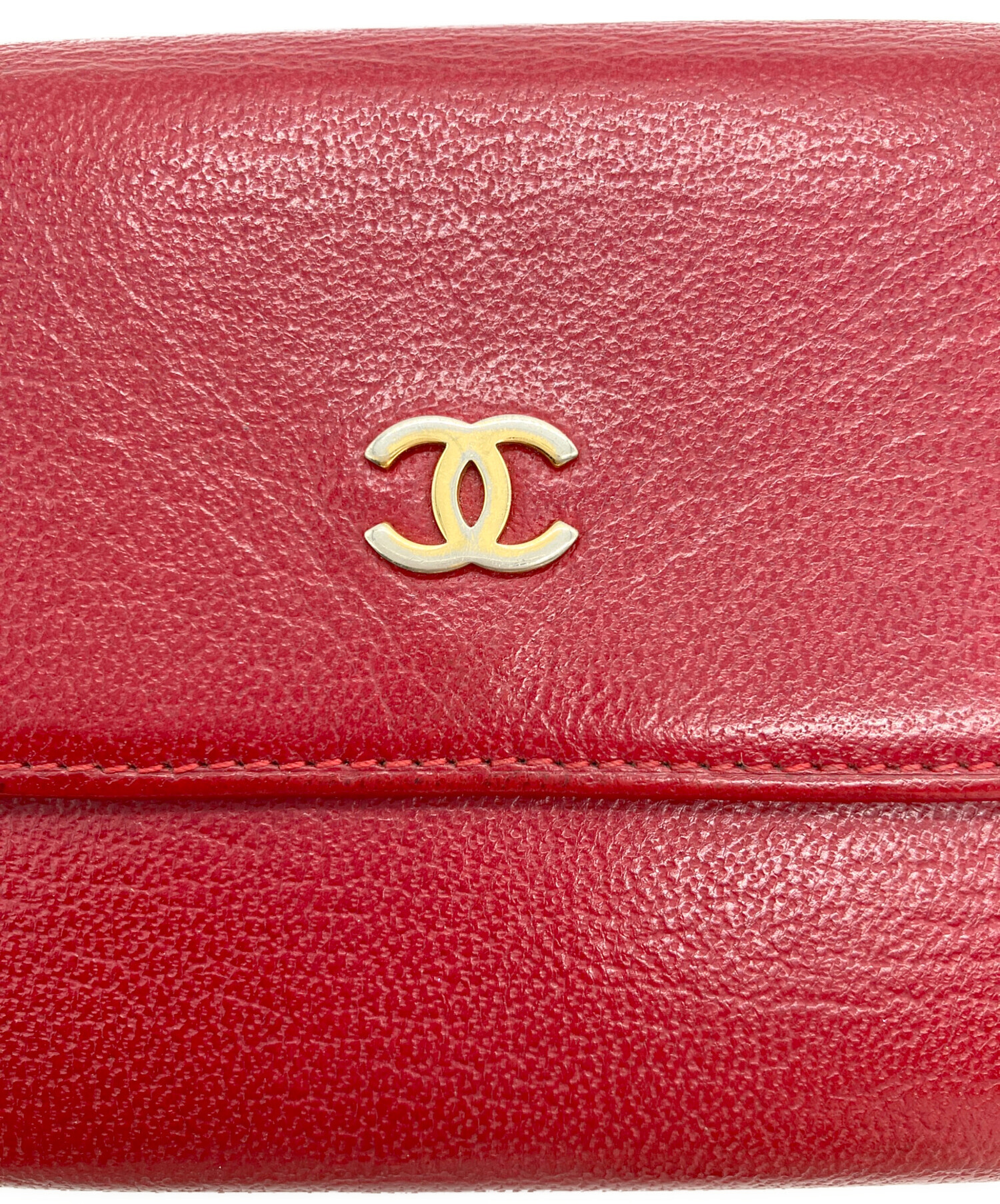 中古・古着通販】CHANEL (シャネル) 2つ折り財布 レッド｜ブランド