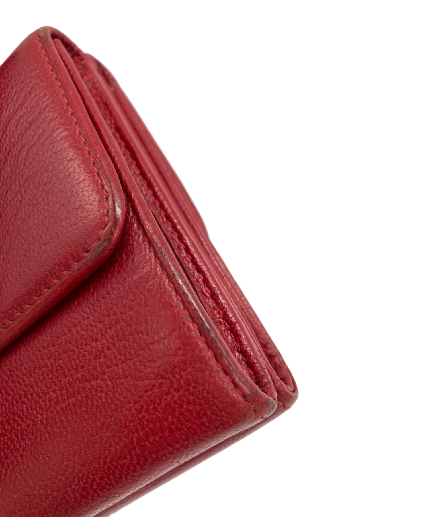 中古・古着通販】CHANEL (シャネル) 2つ折り財布 レッド｜ブランド