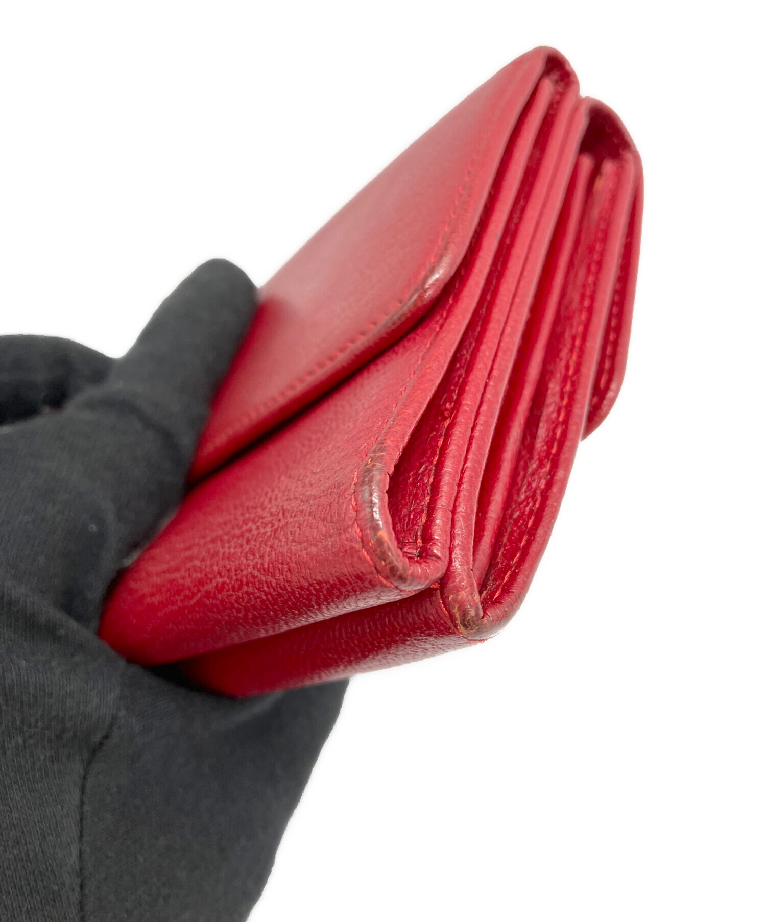 中古・古着通販】CHANEL (シャネル) 2つ折り財布 レッド｜ブランド