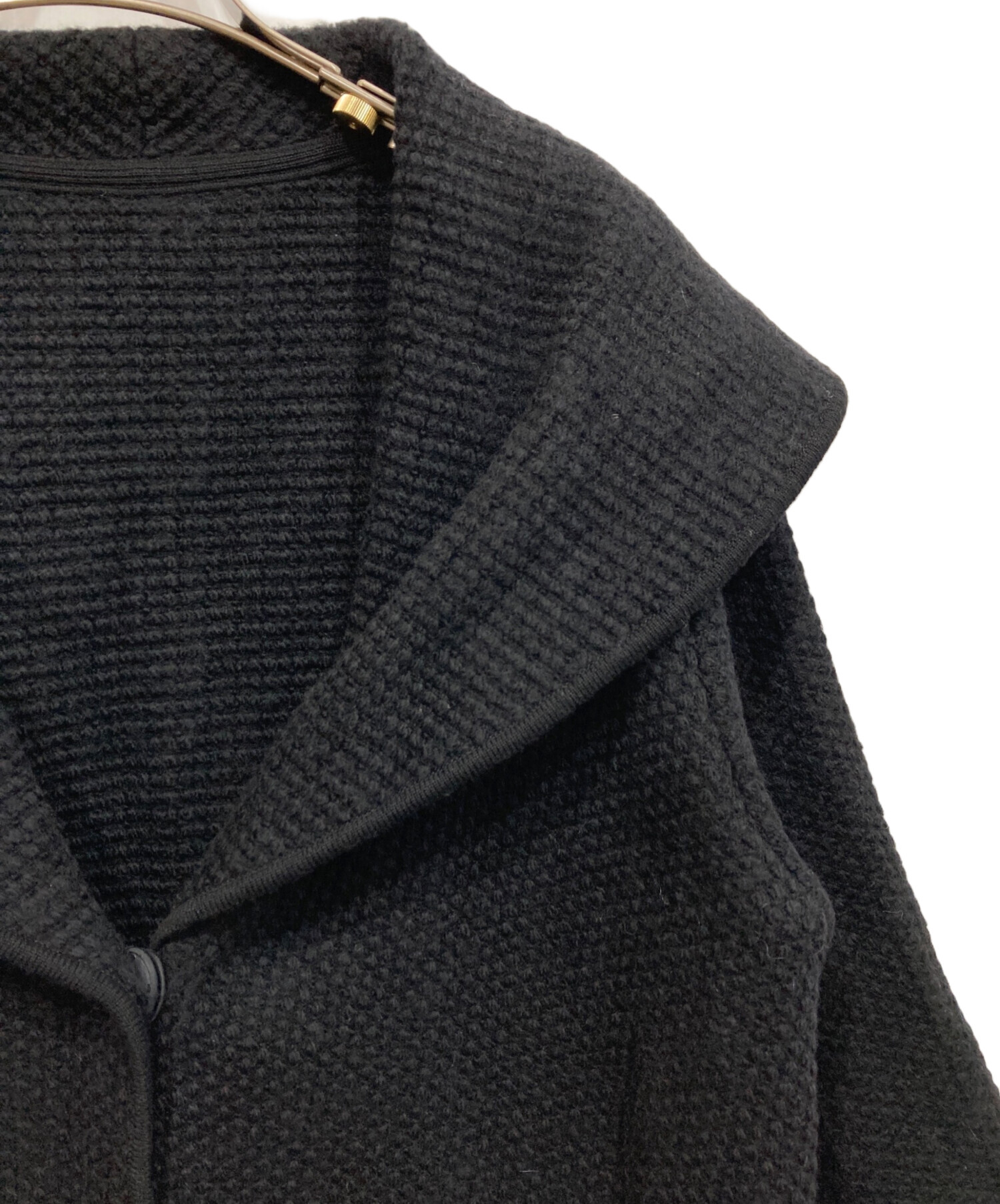 中古・古着通販】FOXEY (フォクシー) ニットコート ブラック サイズ:38