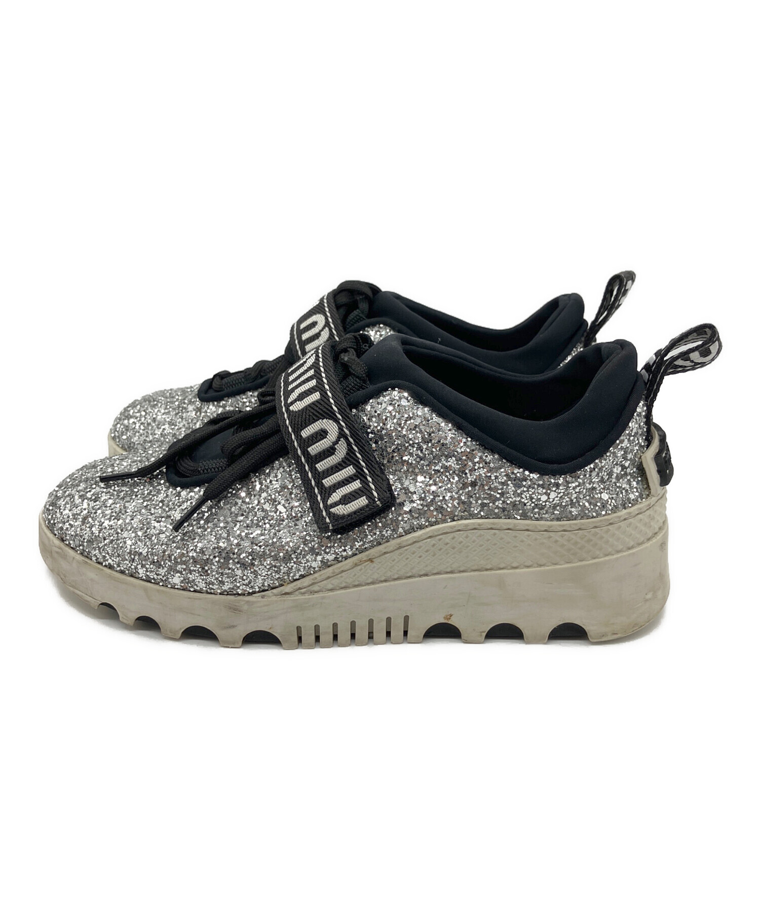 中古・古着通販】MIU MIU (ミュウミュウ) スニーカー シルバー サイズ