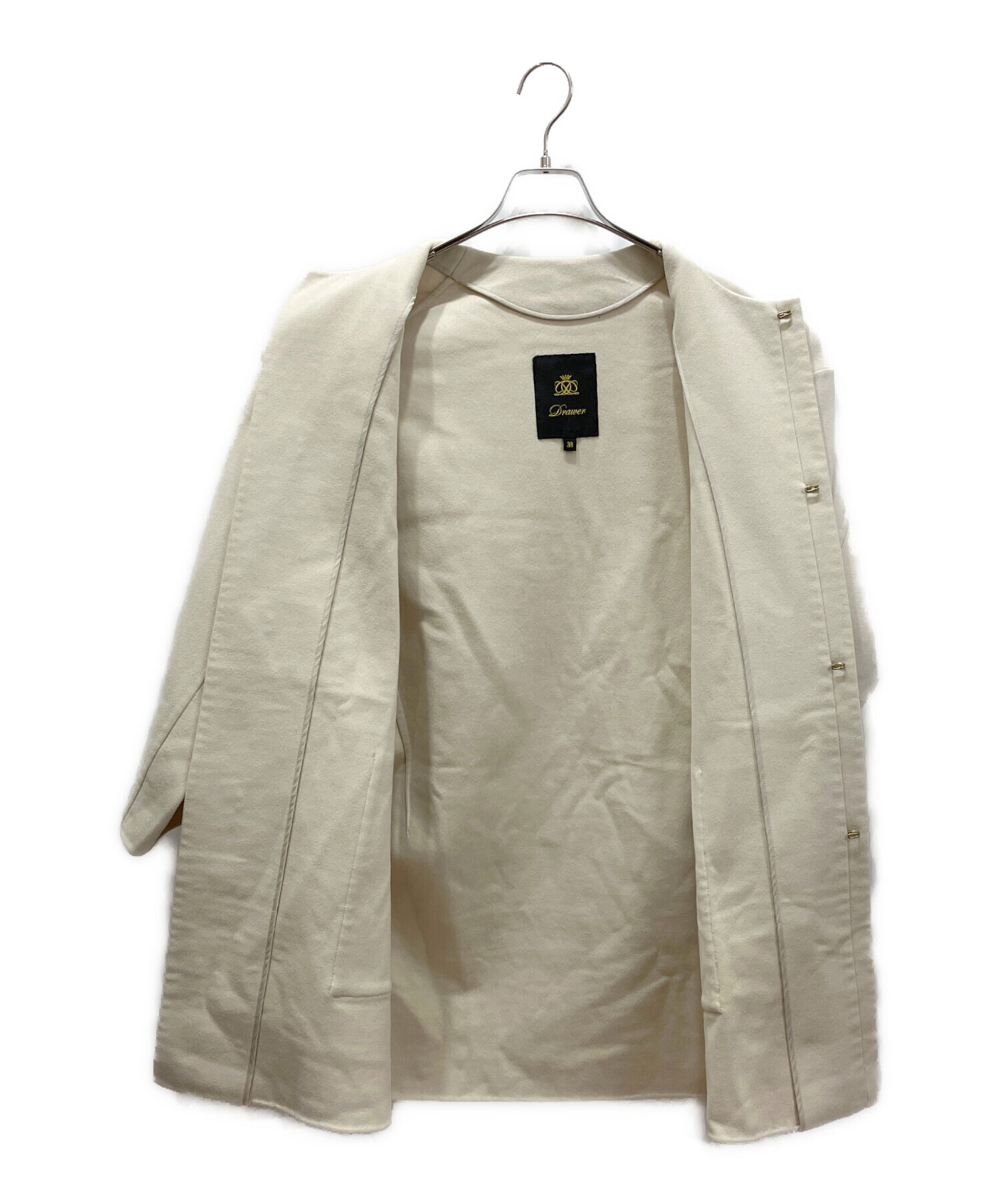 中古・古着通販】DRAWER (ドゥロワー) リバーノーカラーコート