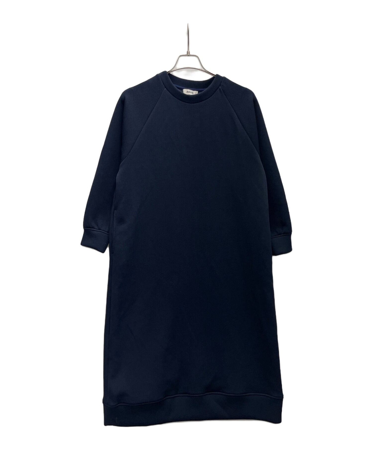 中古・古着通販】ZUCCA (ズッカ) クォーターゲージワンピース ネイビー 