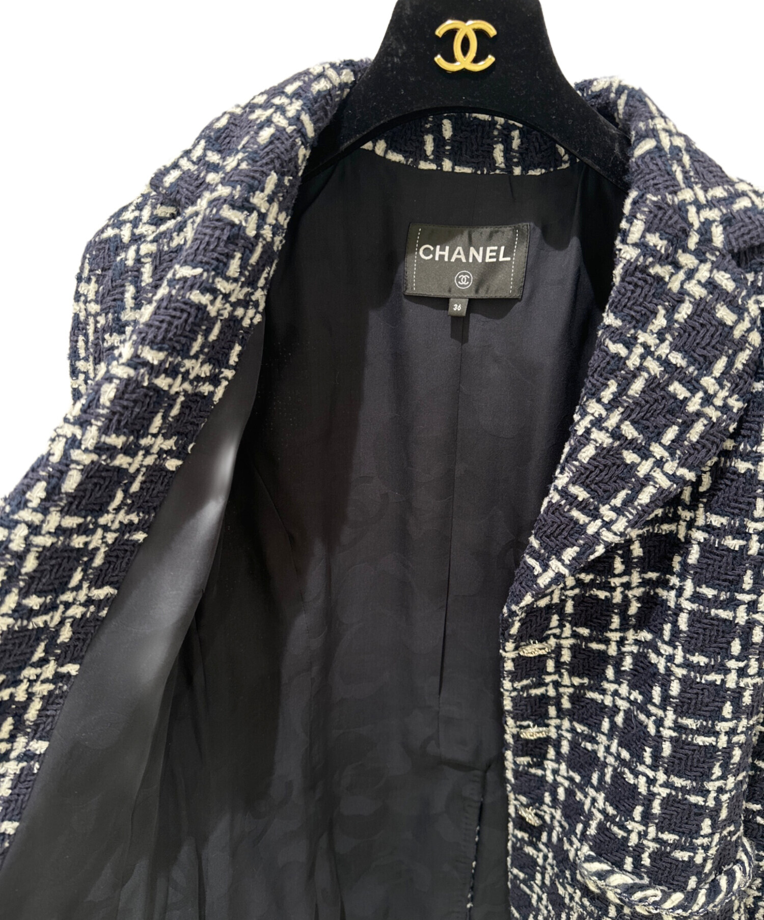 中古・古着通販】CHANEL (シャネル) P75 ココボタンツイードジャケット