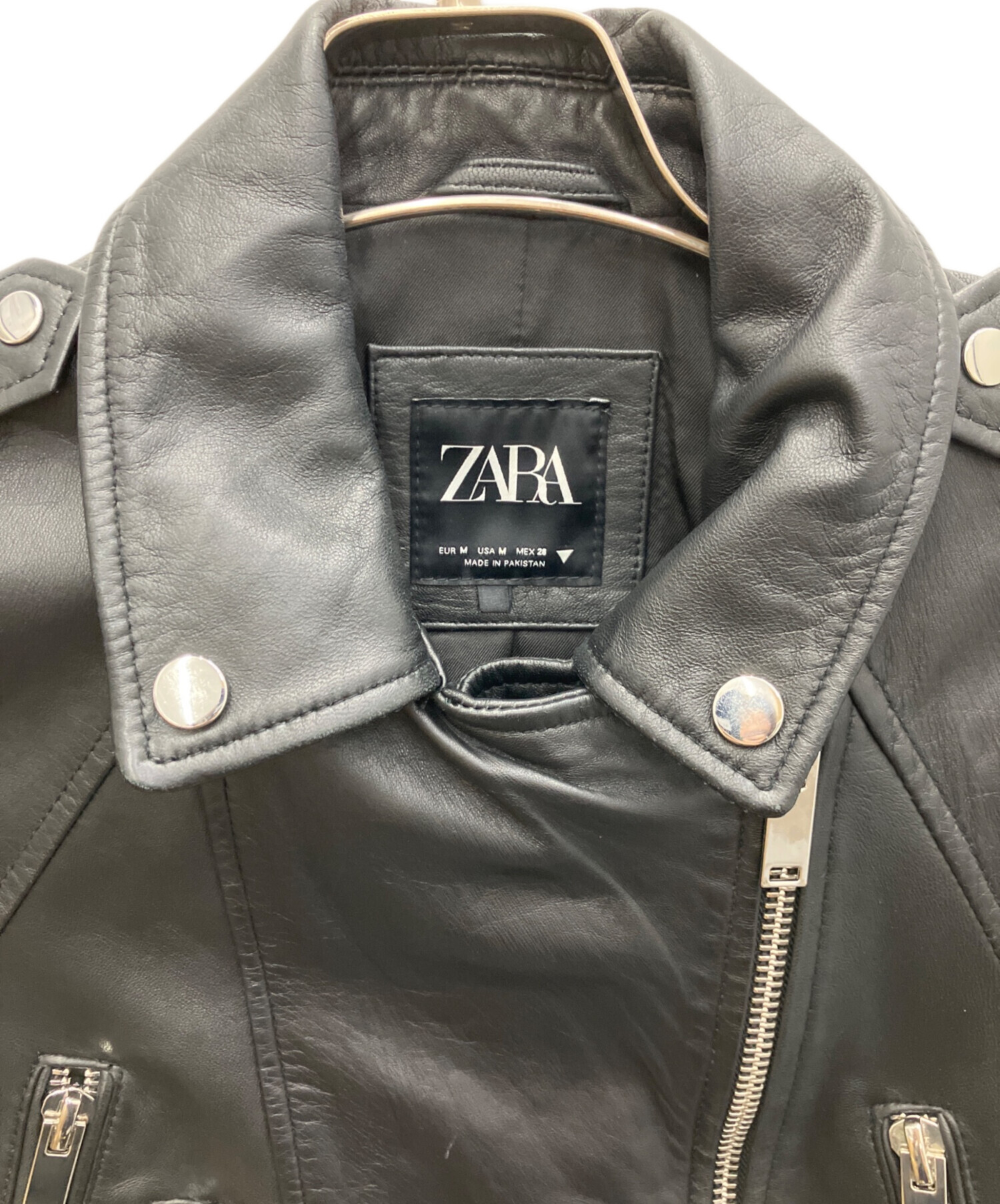 中古・古着通販】ZARA (ザラ) ラムレザージャケット ブラック サイズ 