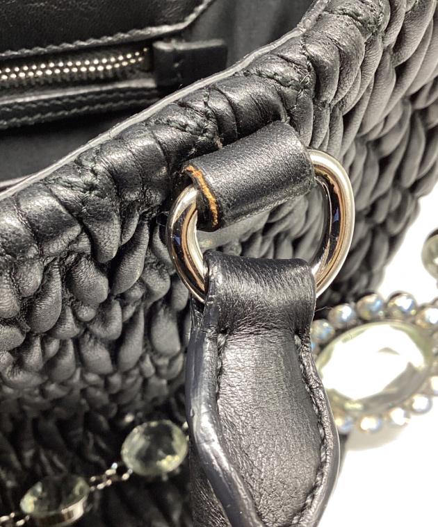 中古・古着通販】MIU MIU (ミュウミュウ) ナッパクリスタル ブラック