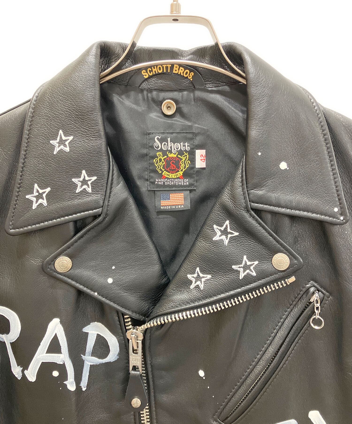 SCHOTT x ONEMADE ラムレザー ライダースジャケット38メンズ正規 中古・古着通販】Schott (ショット) ONEMADE (ワンメイド) LAMB RIDERS