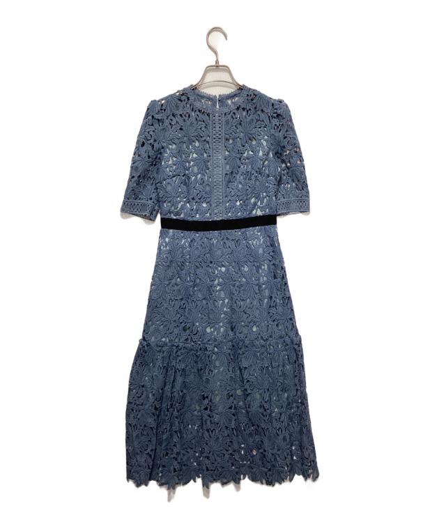 【佳子さま着用】セルフォード　サックスブルー　レースワンピース　36 佳子さま着用】セルフォード サックスブルー レースワンピース 36 さ