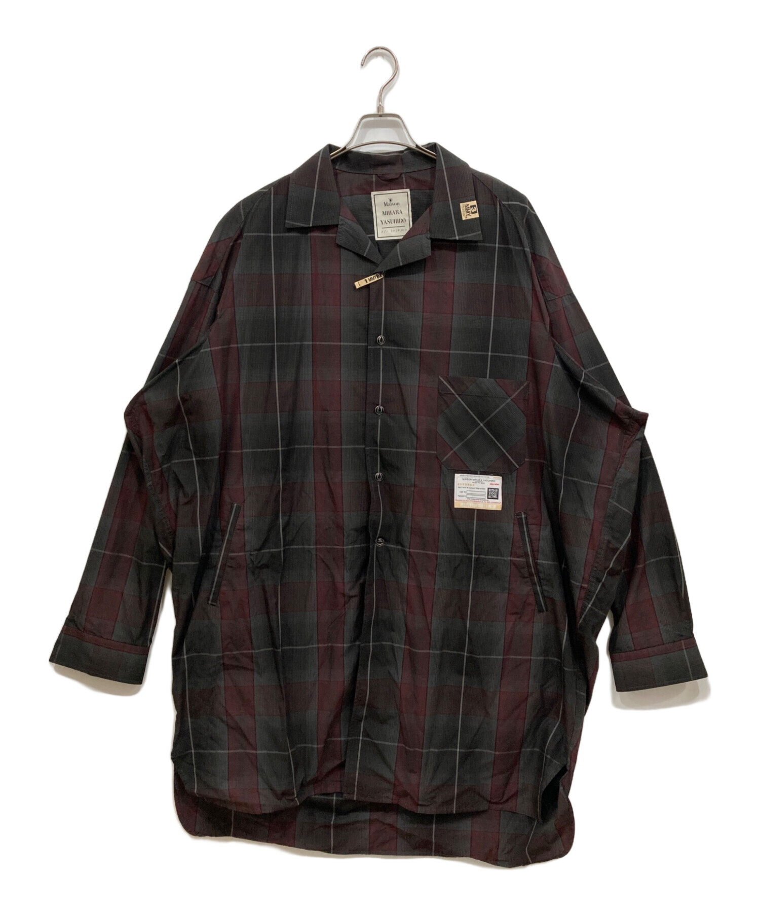 MIHARAYASUHIRO ロングシャツ Maison MIHARA YASUHIRO LONG-SLEEVE SHIRT ブラック （メゾン ミハラ