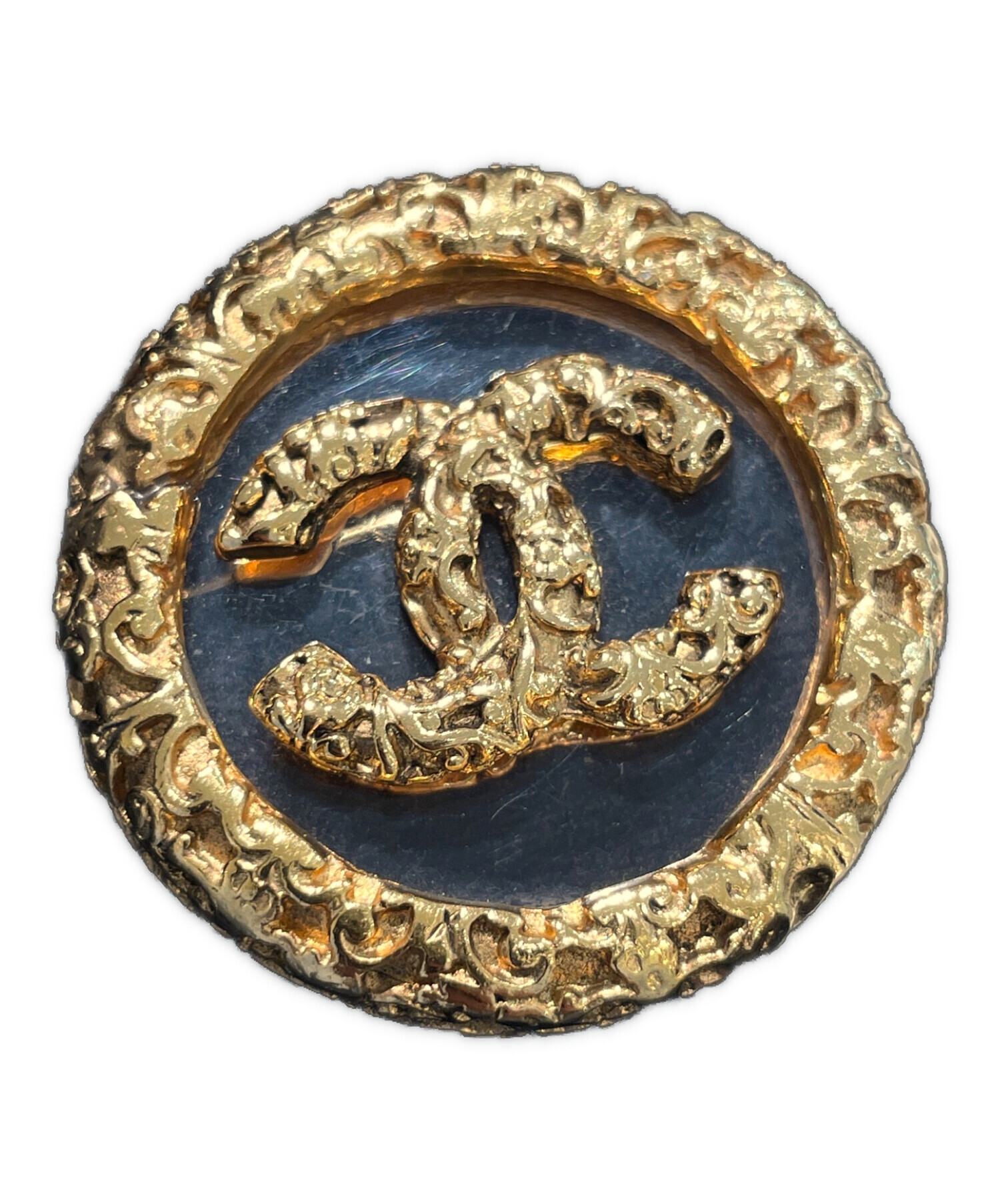 中古・古着通販】CHANEL (シャネル) 溶岩ココマークサークルブローチ