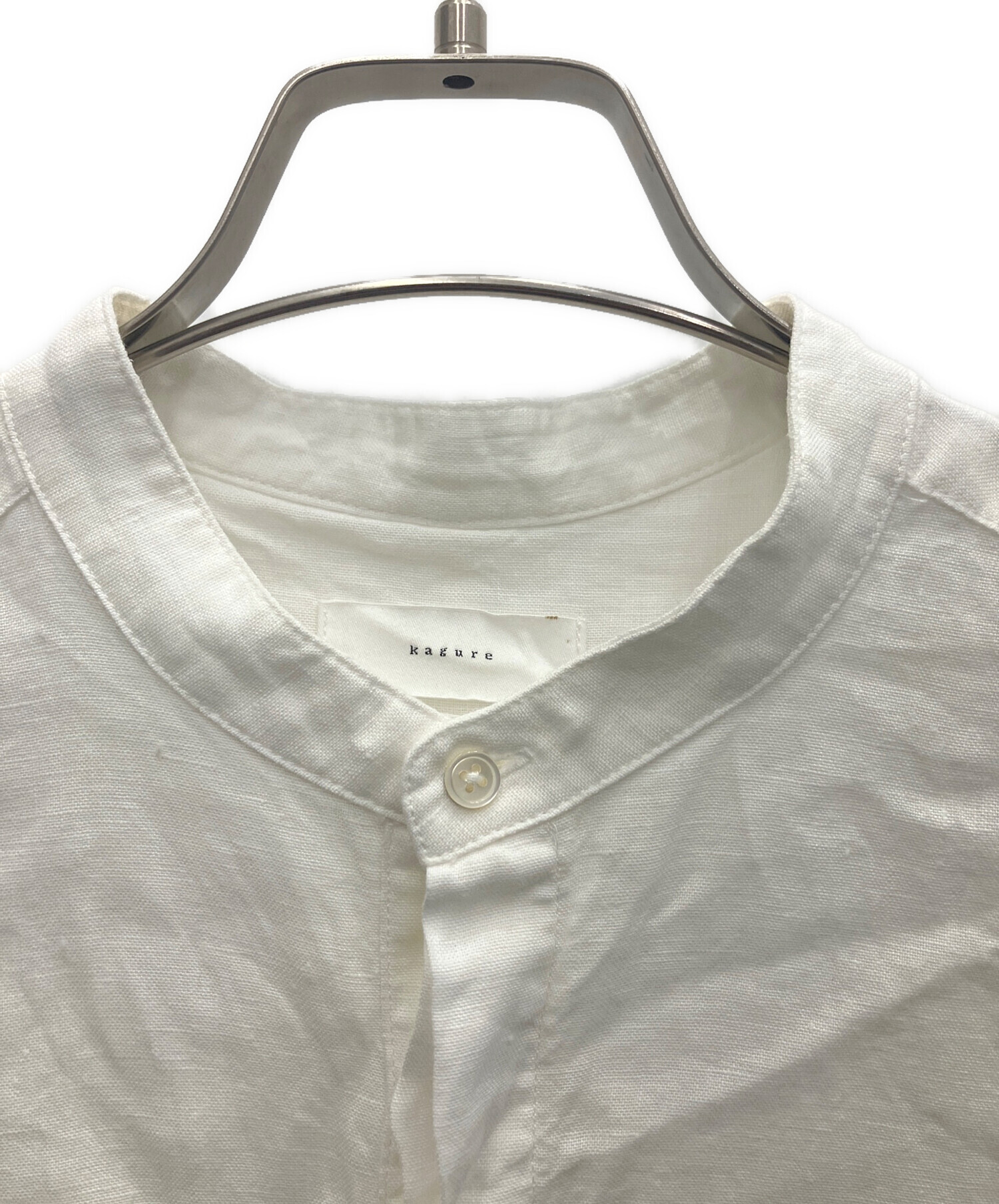 中古・古着通販】KAGURE (カグレ) リネンチュニックシャツ ホワイト