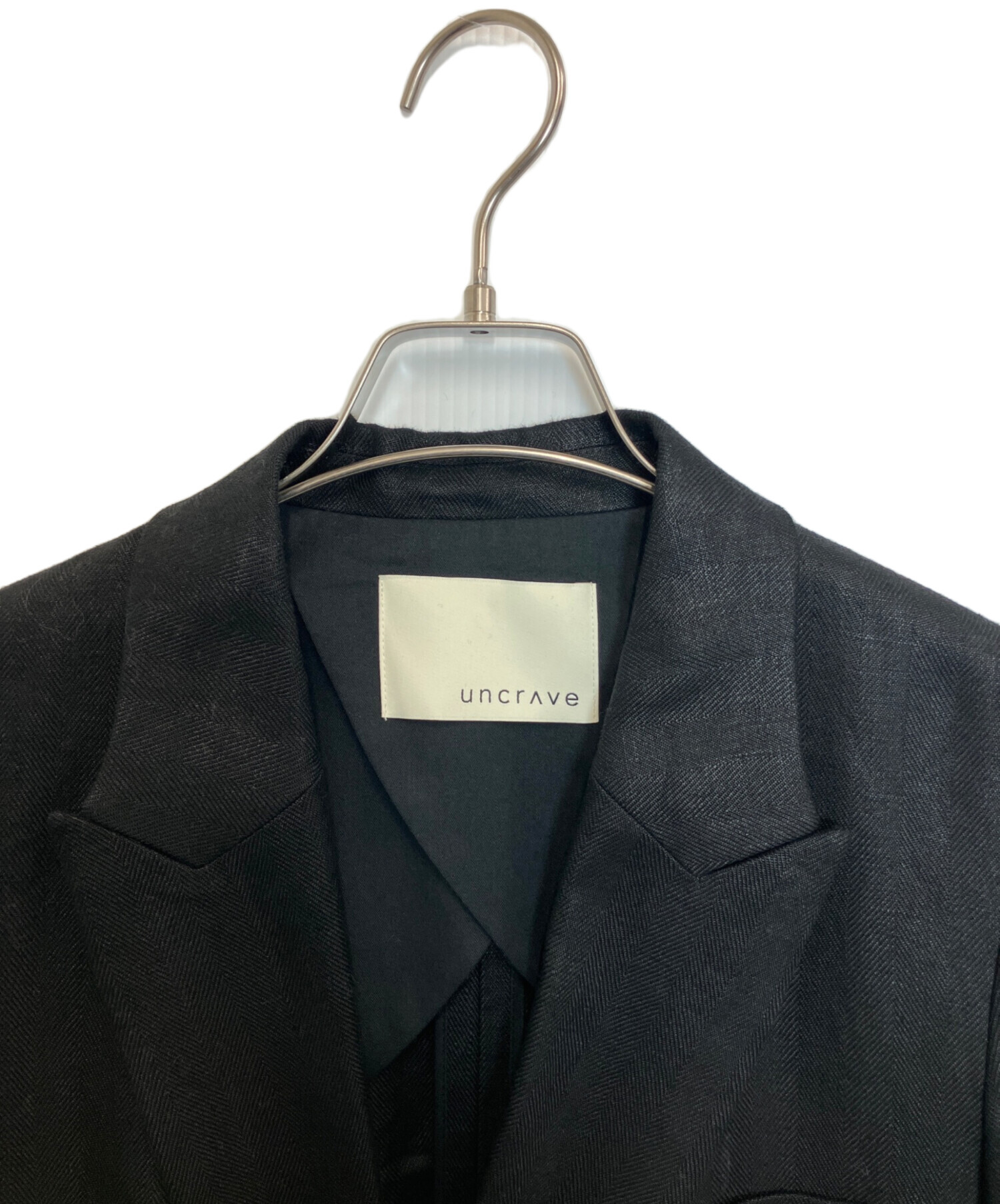 uncrave アンクレイヴ ベルジアンリネン ジャケット 中古・古着通販】uncrave (アンクレイヴ) ヘリンボーン リネン