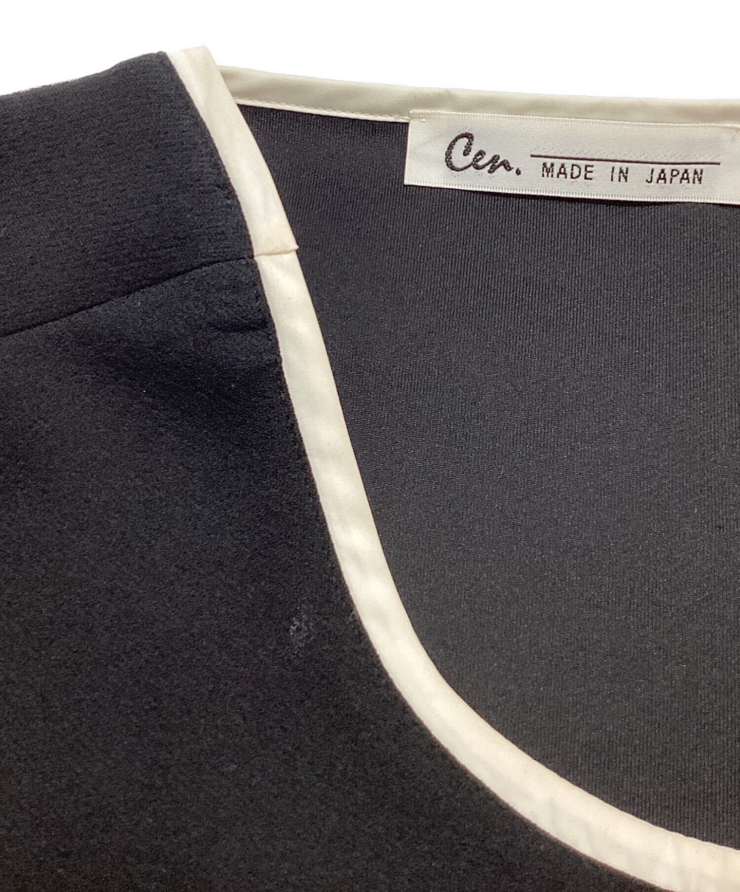 美品　日本製　cen.パイピングバックリボンワンピース 中古・古着通販】Cen. (セン) パイピングリボンワンピース ブラック