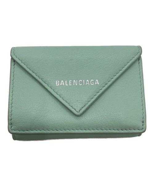 最終お値下げ★BALENCIAGA バレンシアガ ペーパーウォレット グリーン 中古・古着通販】BALENCIAGA (バレンシアガ) ペーパーミニウォレット