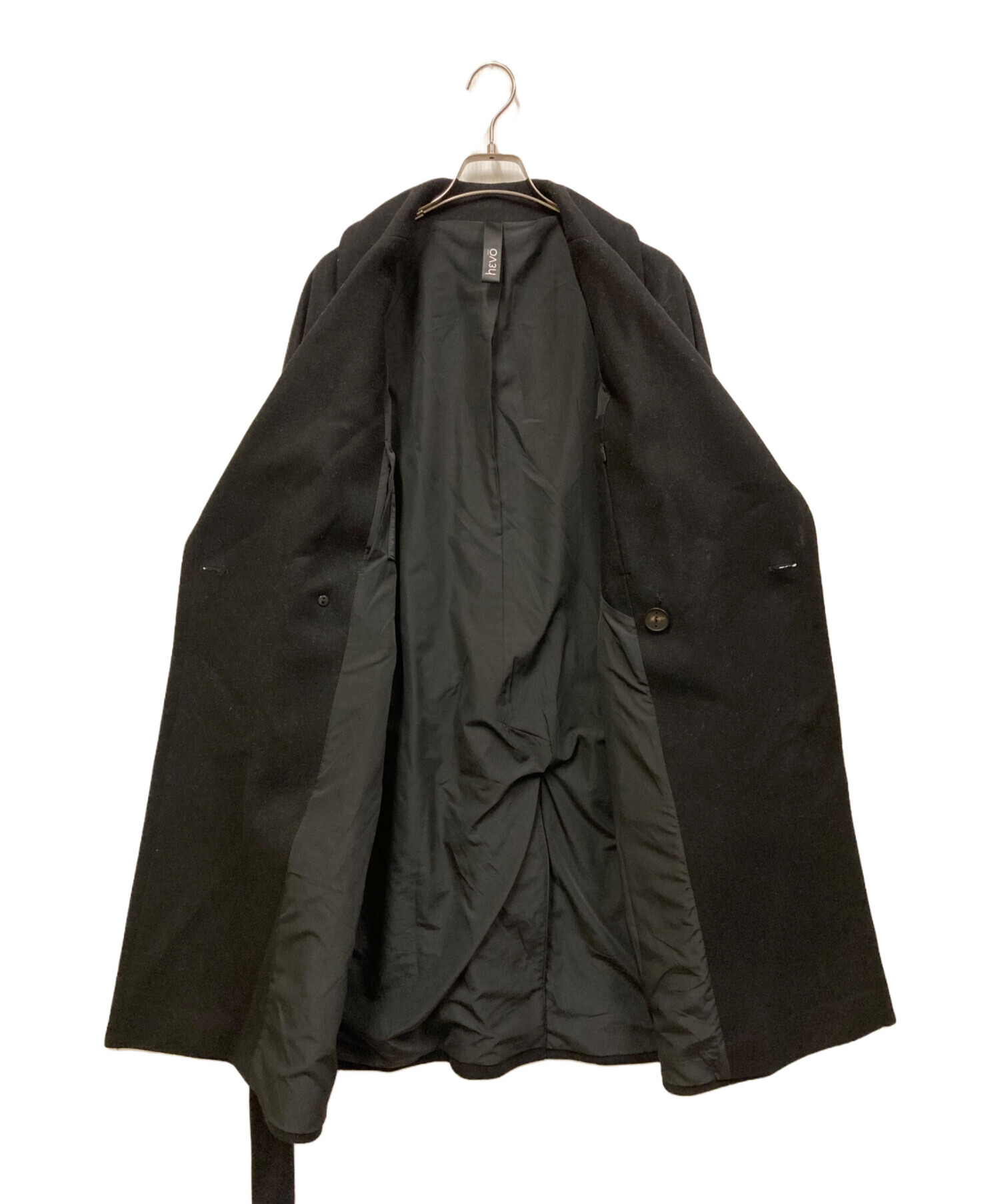 中古・古着通販】Hevo (イーヴォ) ダブルブレストベルテッドコート