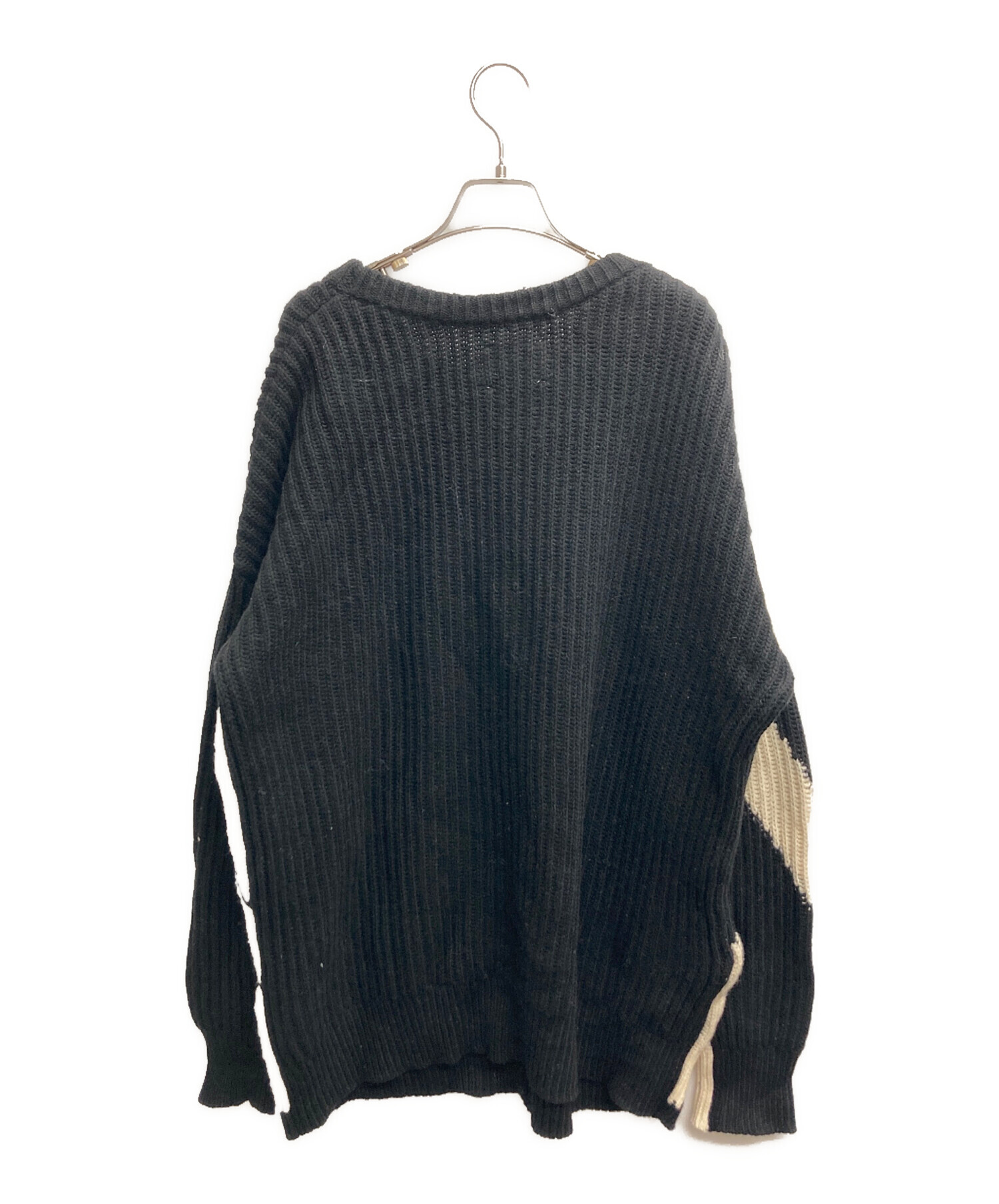 中古・古着通販】Ameri (アメリ) ABSTRUCT WOMAN PAINT KNIT ブラック