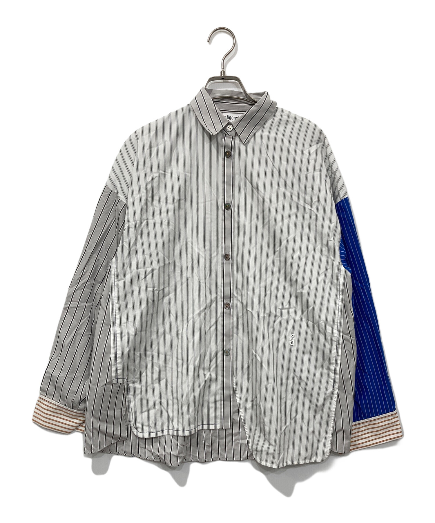 中古・古着通販】nagonstans (ナゴンスタンス) mix-hem shirt