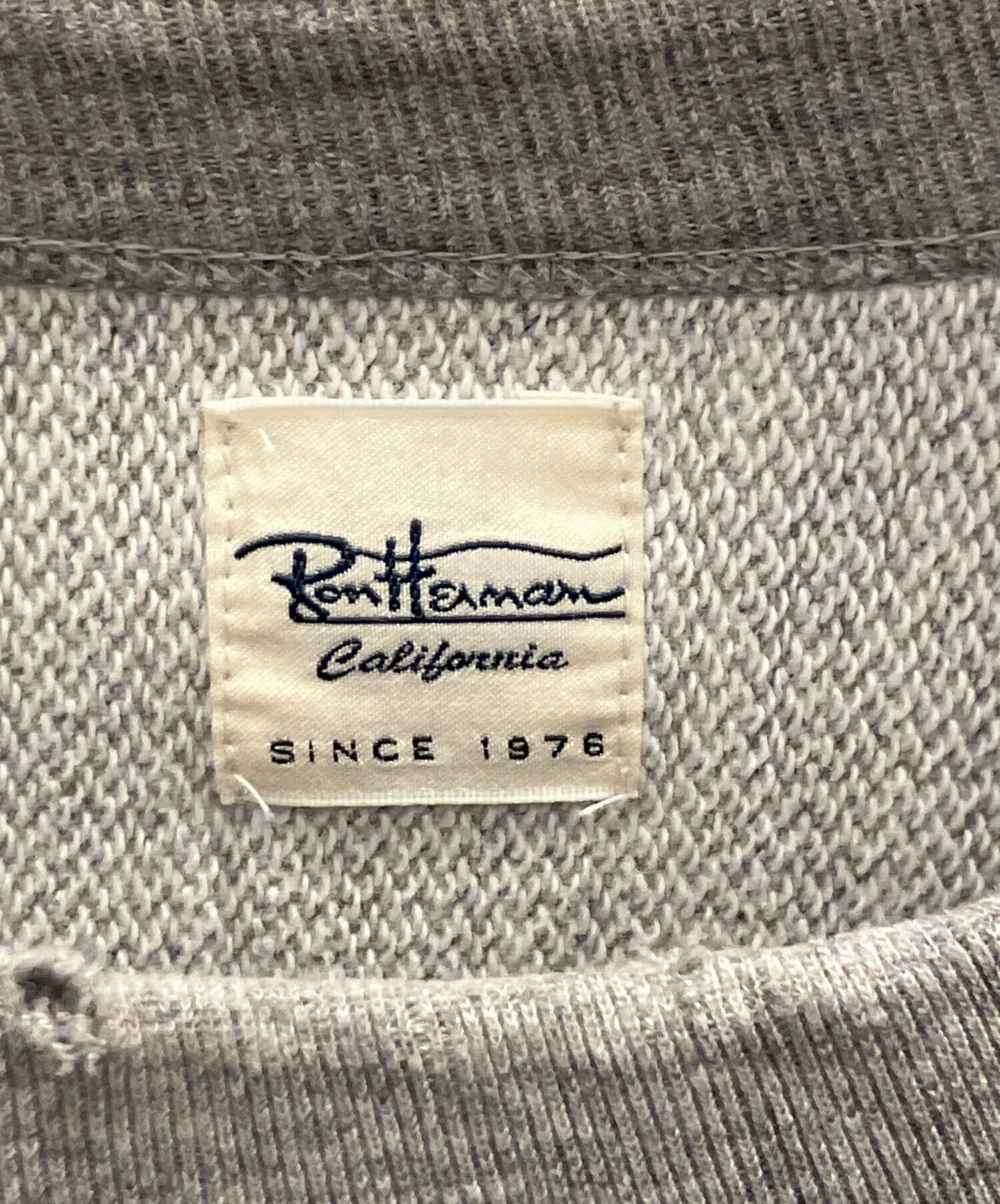 ★極上★☆RON HERMAN ロンハーマン スウェット/ 霜降りグレー 中古・古着通販】Ron Herman (ロンハーマン) ダメージクルーネック