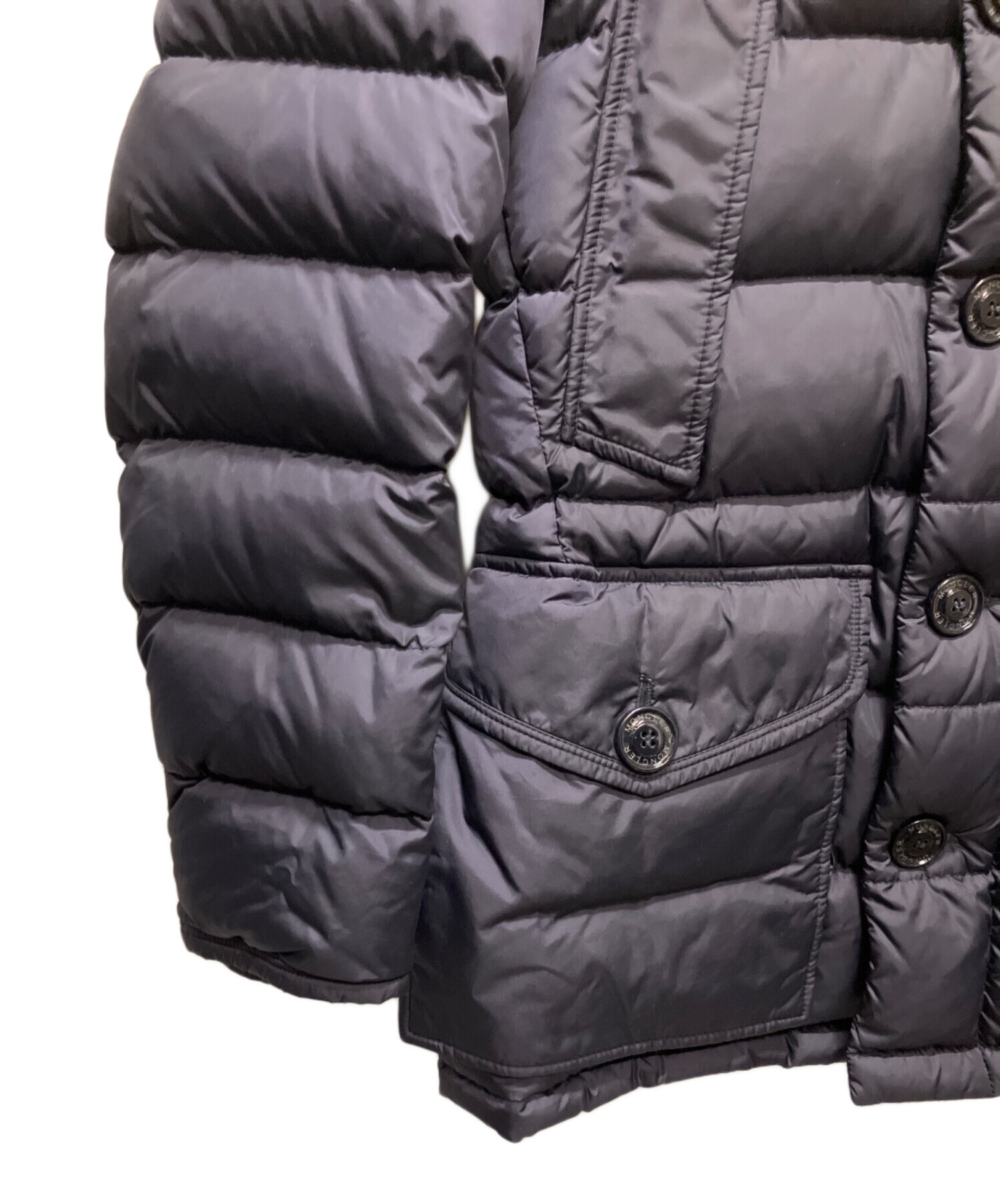 【未使用タグ付き】MONCLER クルーニー ダウンジャケット　TG1　ネイビー 未使用 MONCLER CLUNY クルーニー コヨーテファー TG1 紺色 ネイビー色