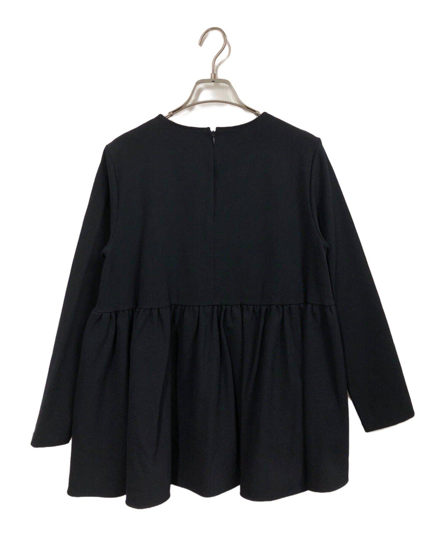 yori ヨリ ネイビー ソフト裏起毛フリルブラウス 2022AW 中古・古着通販】YORI (ヨリ) ソフト裏起毛フリルブラウス ネイビー