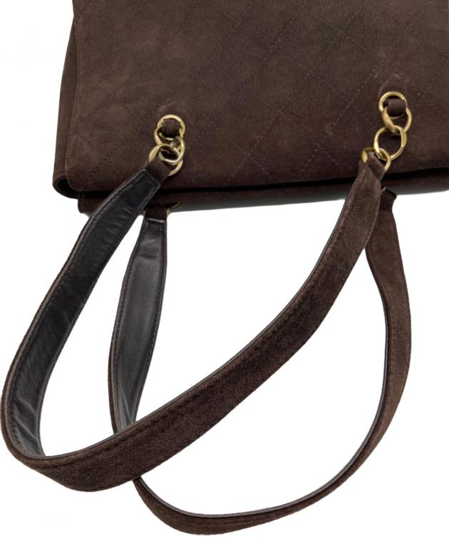 中古・古着通販】CHANEL (シャネル) スエードトートバッグ ブラウン