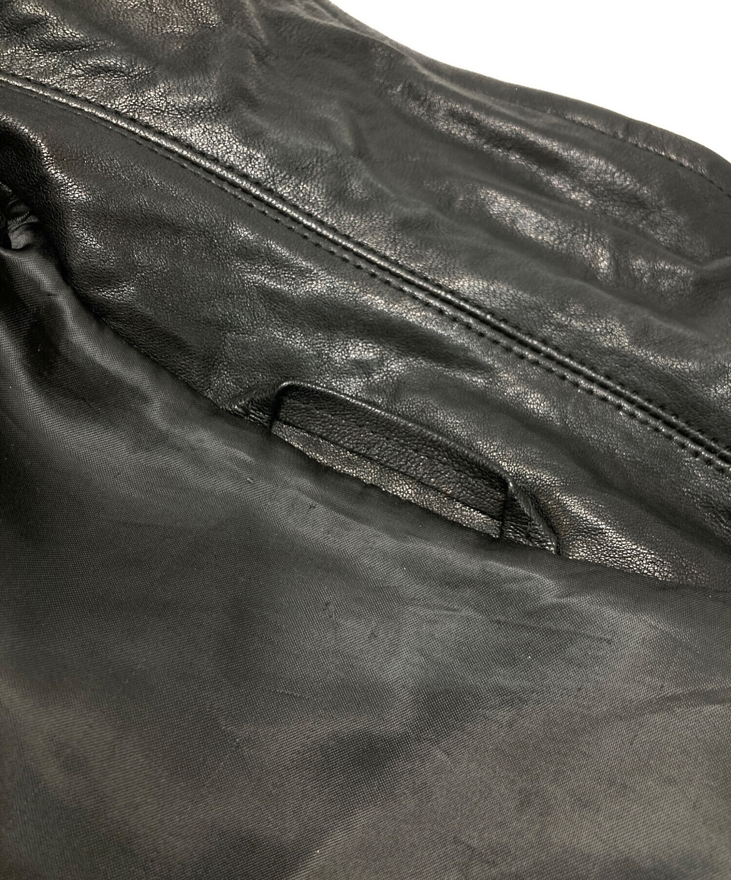 中古・古着通販】COMOLI (コモリ) ラムレザーコート ブラック サイズ:3