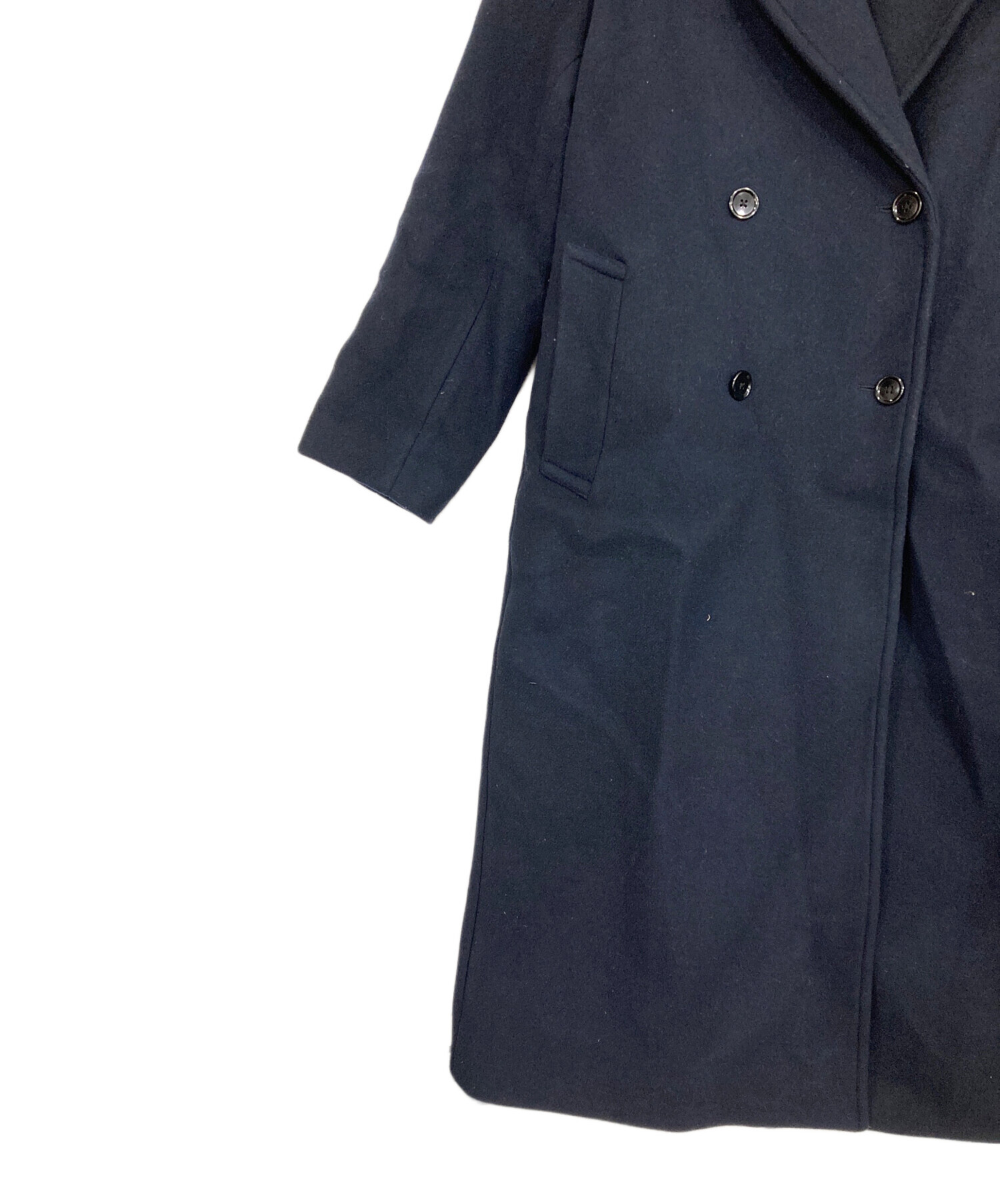 foufou メルトンダブルコート 0サイズ 中古・古着通販】foufou (フーフー) メルトンダブルコート ネイビー
