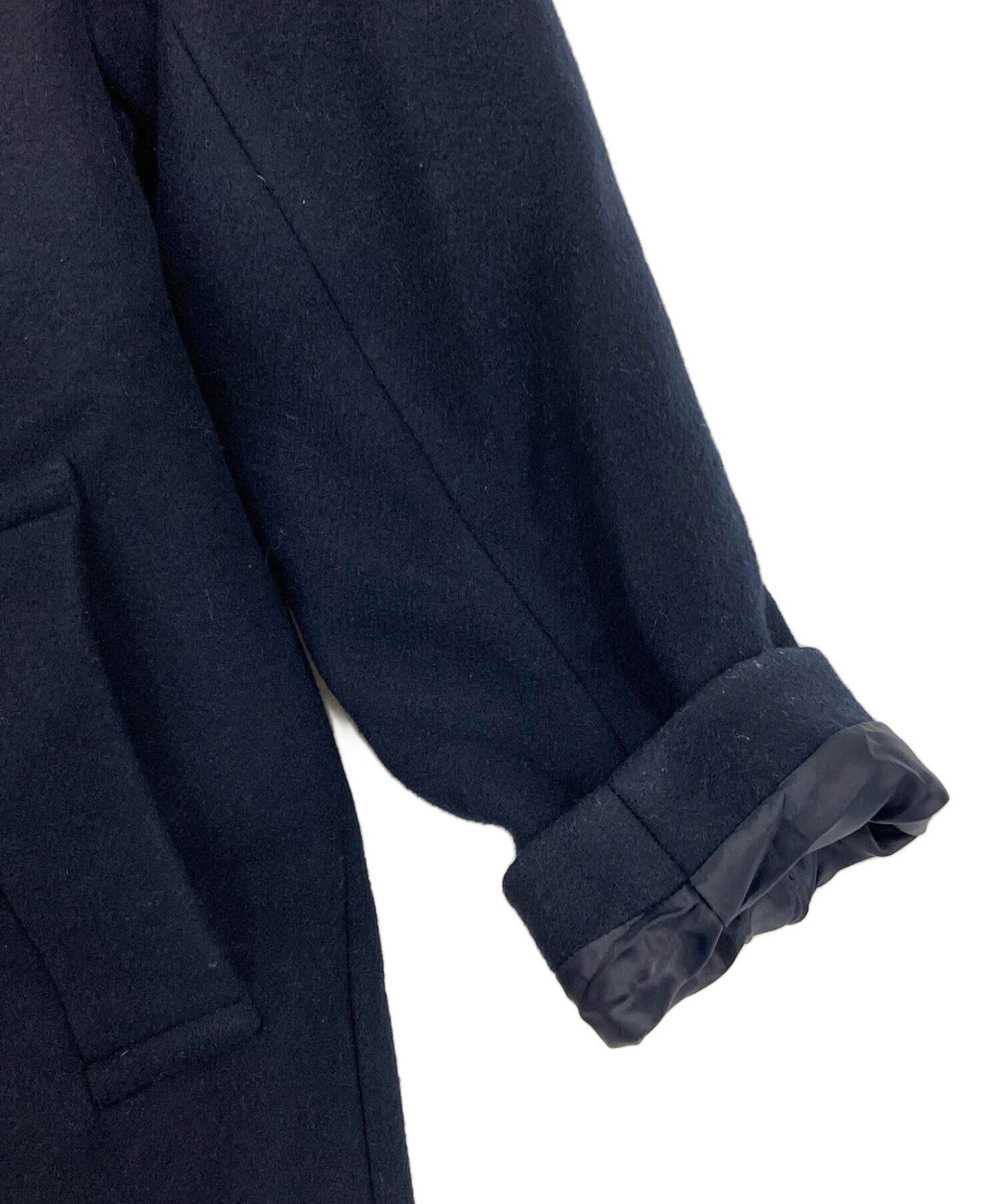 中古・古着通販】foufou (フーフー) メルトンダブルコート ネイビー