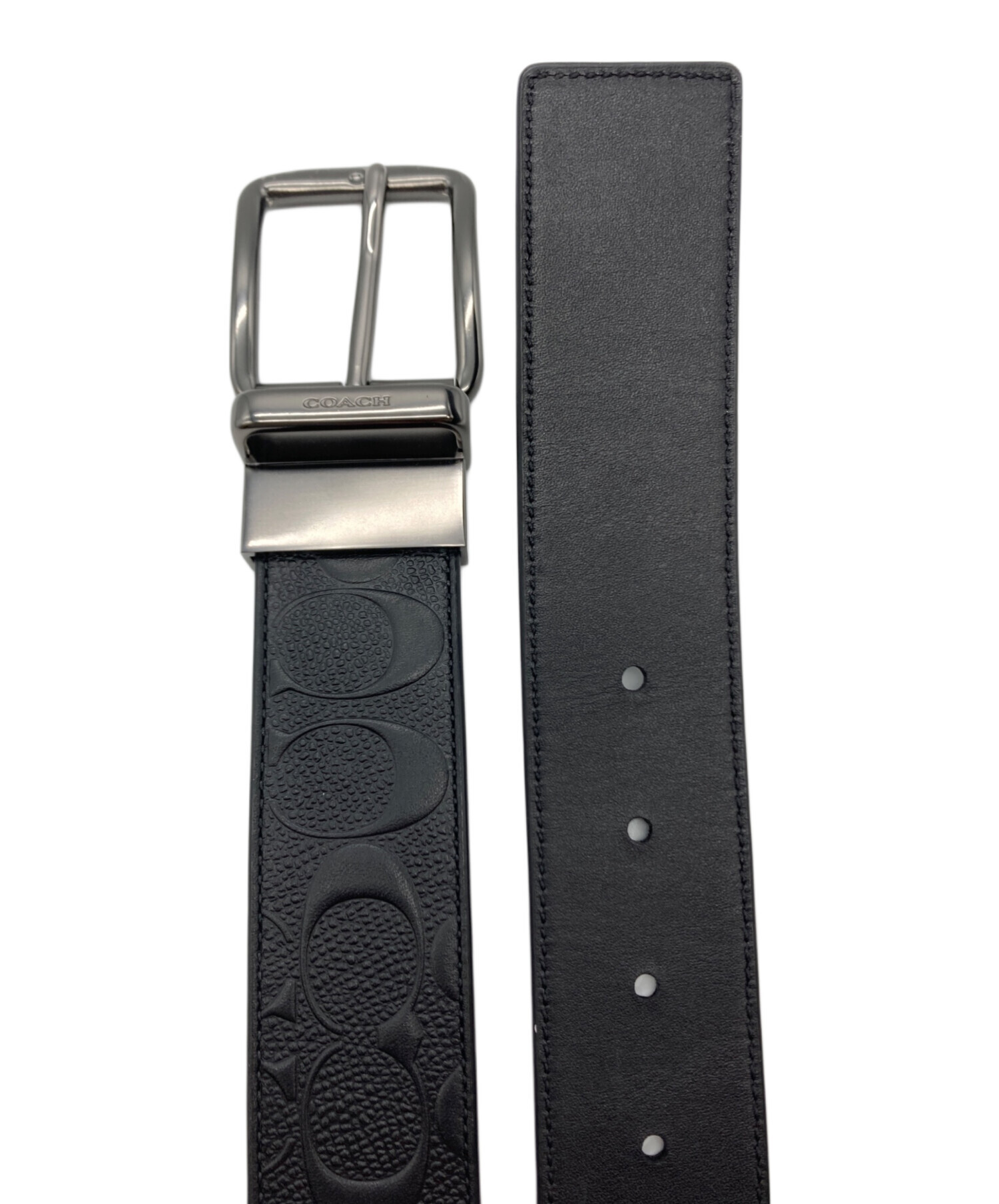 中古・古着通販】COACH (コーチ) シグネチャーレザーベルト ブラック 中古・古着通販】COACH (コーチ) シグネチャーレザーベルト ブラック