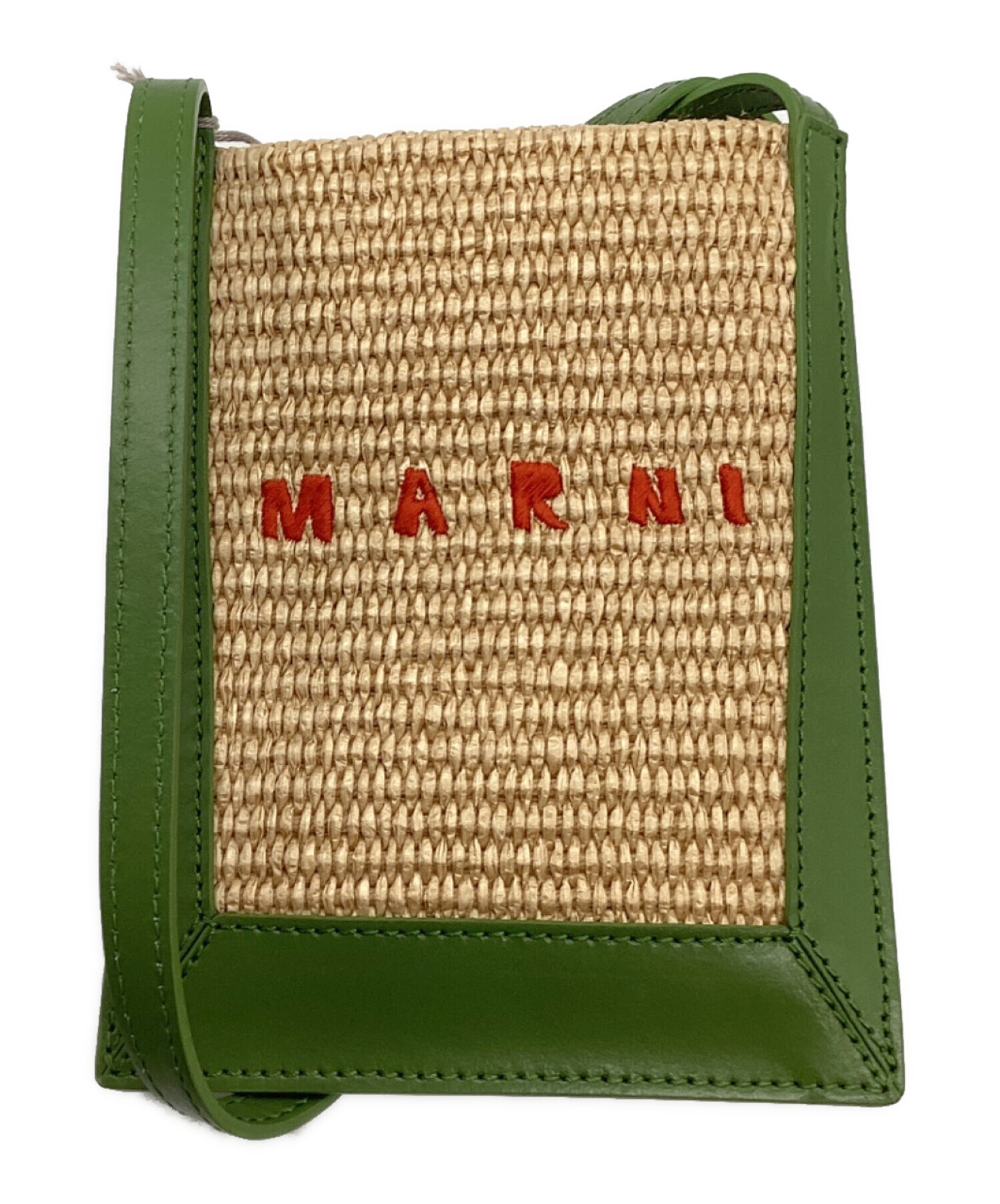 中古・古着通販】MARNI (マルニ) フォンケース ベージュ×グリーン 