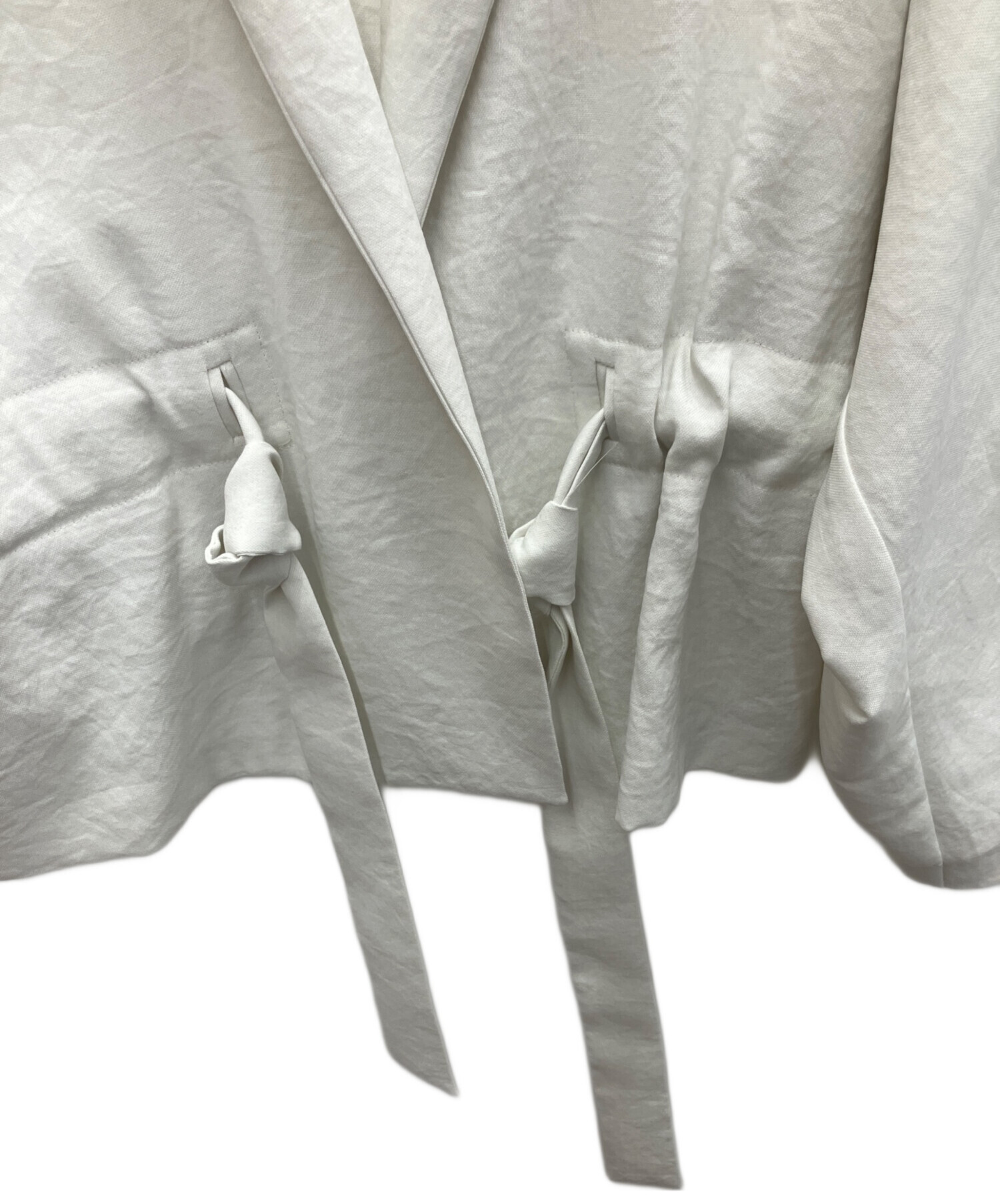 中古・古着通販】BEIGE (ベイジ) MARIE ノーカラージャケット ホワイト