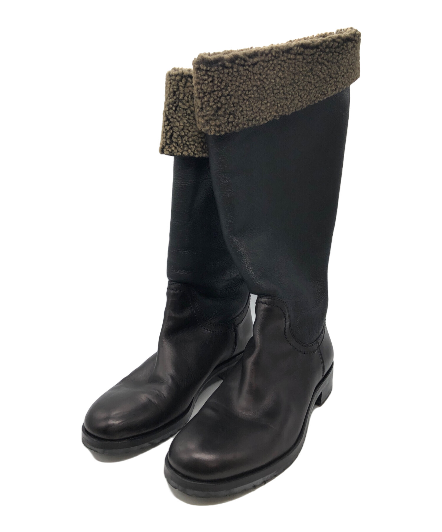 中古・古着通販】JIL SANDER (ジルサンダー) ムートンブーツ ブラウン