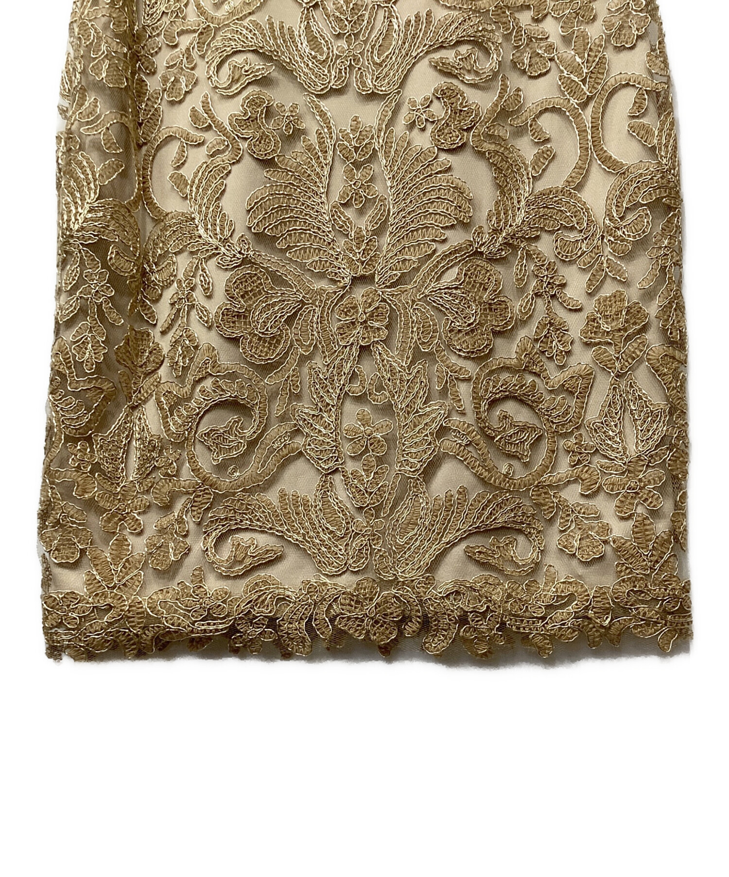 タダシショージ サイズ2 総刺繍 パーティードレス ベージュ系 中古・古着通販】TADASHI SHOJI (タダシ ショージ) ドレス ベージュ