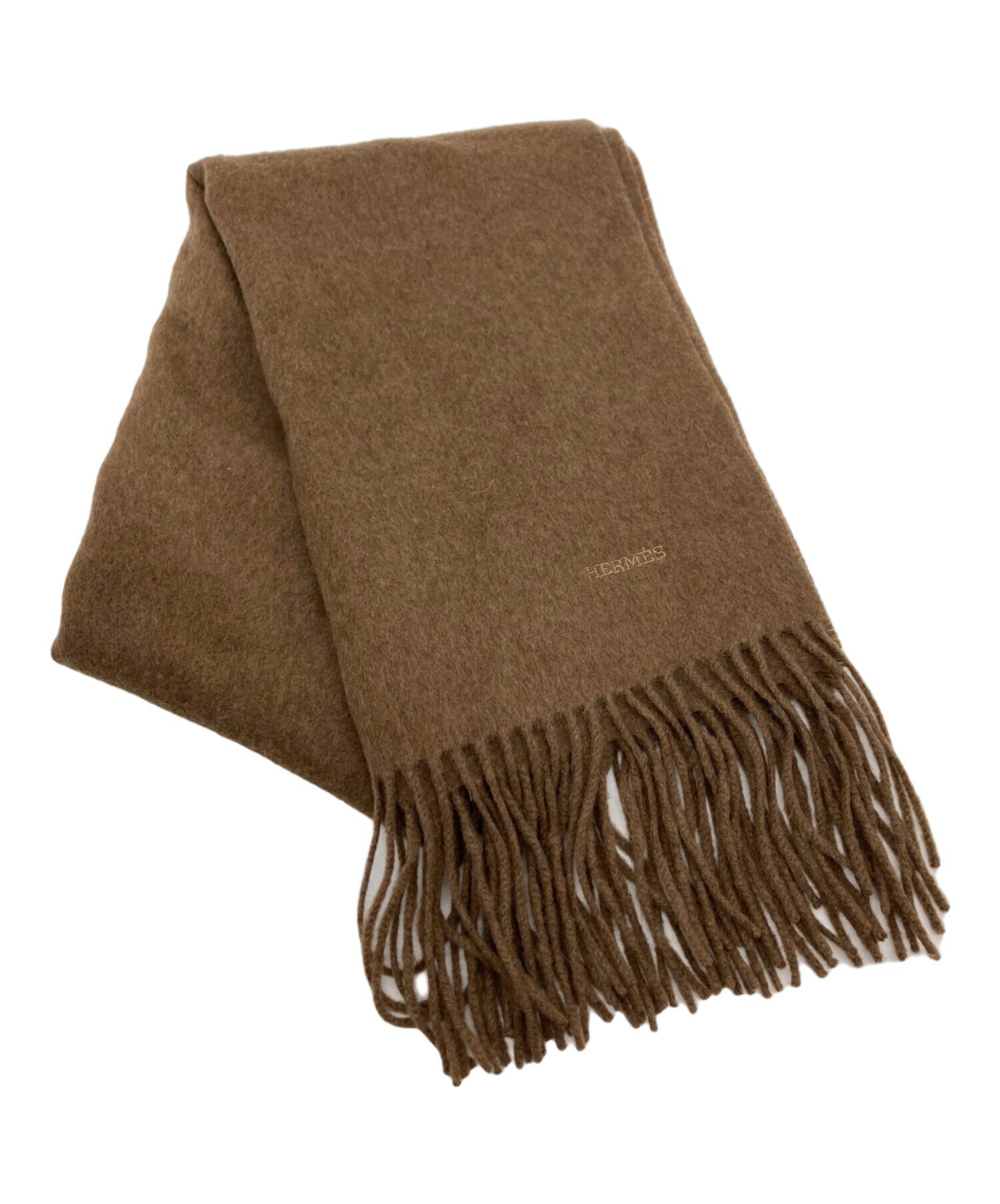 中古・古着通販】HERMES (エルメス) カシミヤフリンジマフラー