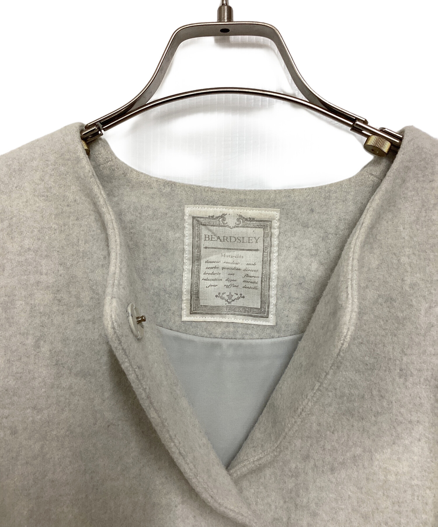 未使用　ビアズリー　ウールコート　ライトグレー 中古・古着通販】BEARDSLEY (ビアズリー) うしろぷっくりウールコート