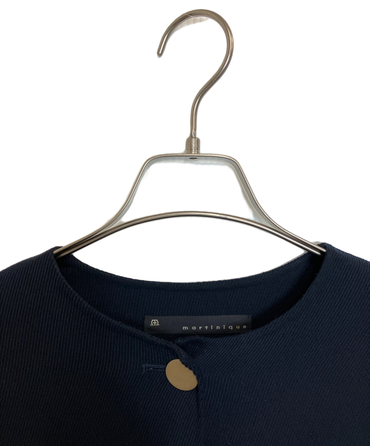 マルティニーク＊カルゼノーカラーコート フリー ネイビー 金ボタン オケージョン 中古・古着通販】martinique (マルティニーク) カルゼノーカラーコート
