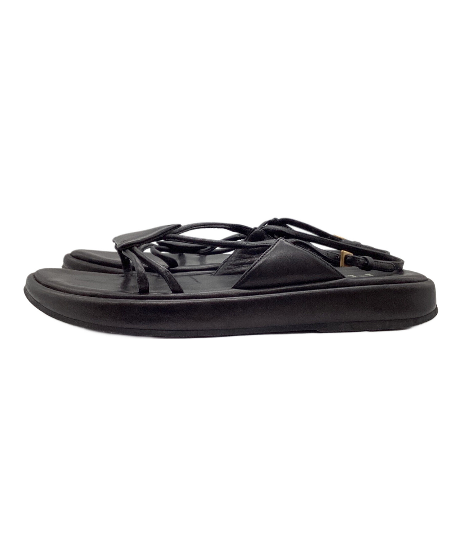 中古・古着通販】PRADA (プラダ) レザーサンダル ブラック サイズ:36