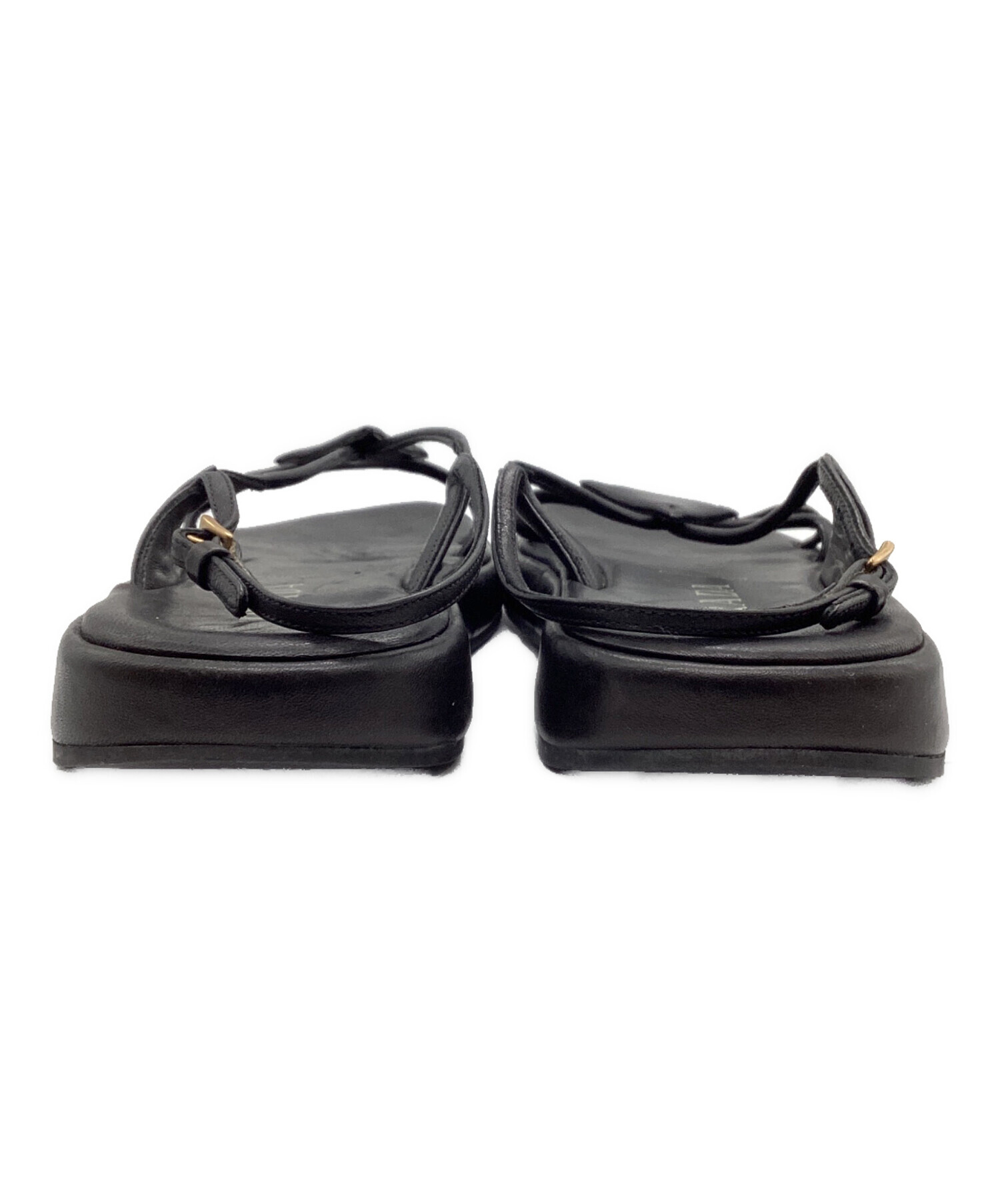 中古・古着通販】PRADA (プラダ) レザーサンダル ブラック サイズ:36