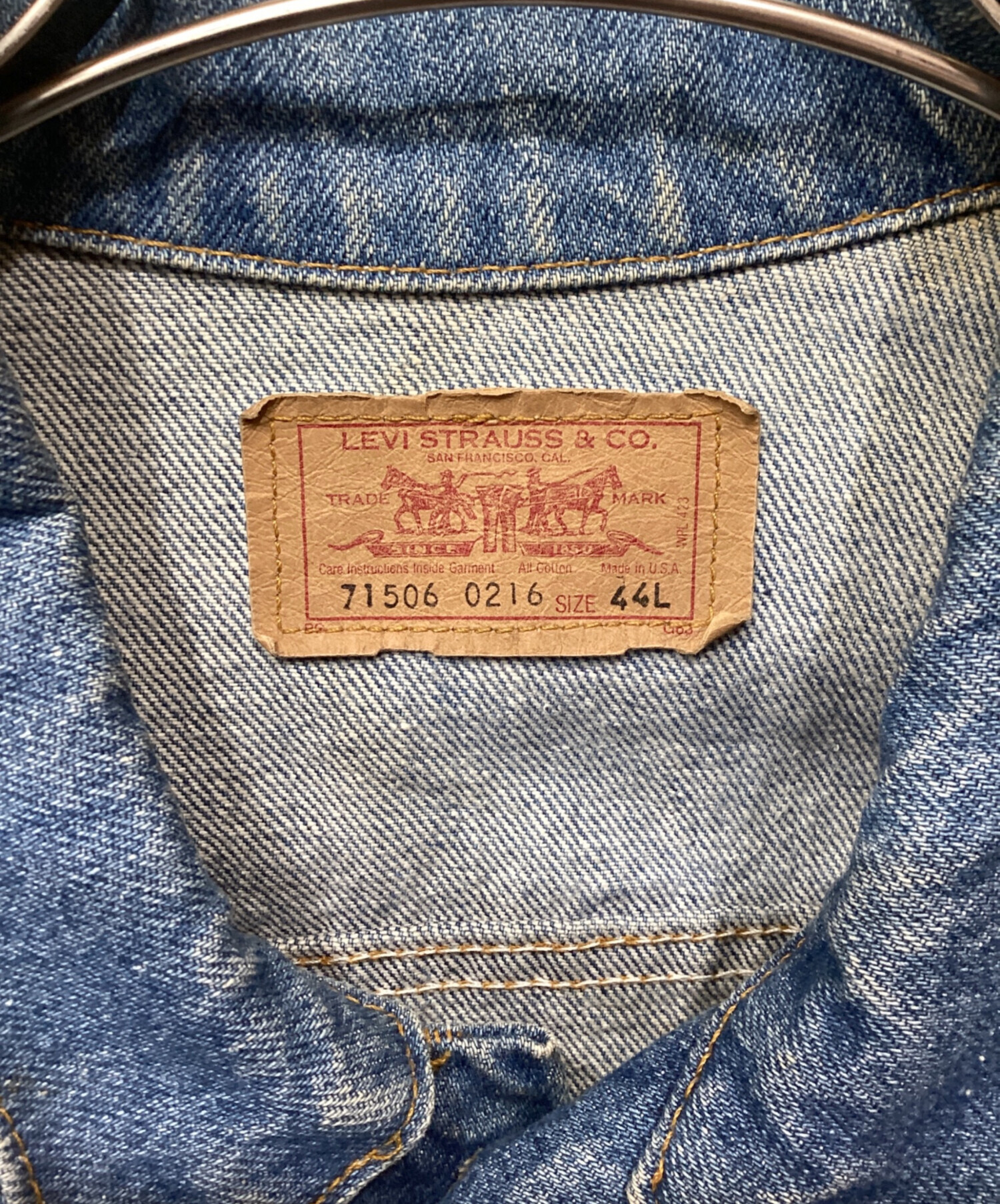 USA製ロング丈赤タグLevi's デニムジャケット サイズ44L インディゴ 中古・古着通販】LEVI'S (リーバイス) デニムジャケット インディゴ