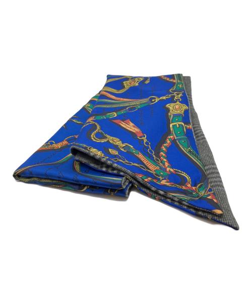 中古・古着通販】manipuri (マニプリ) ウールシルクWマフラー ブルー