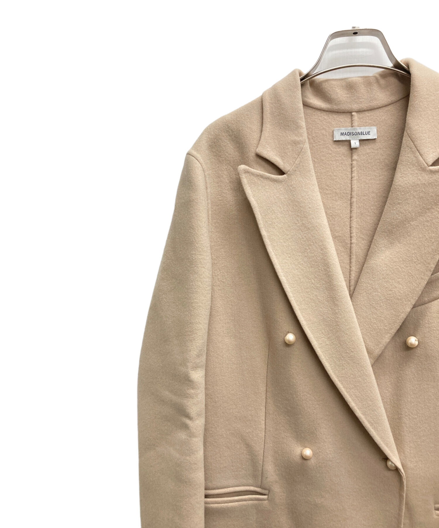 マディソンブルー パールボタンコート ミルクベージュ MADISONBLUE